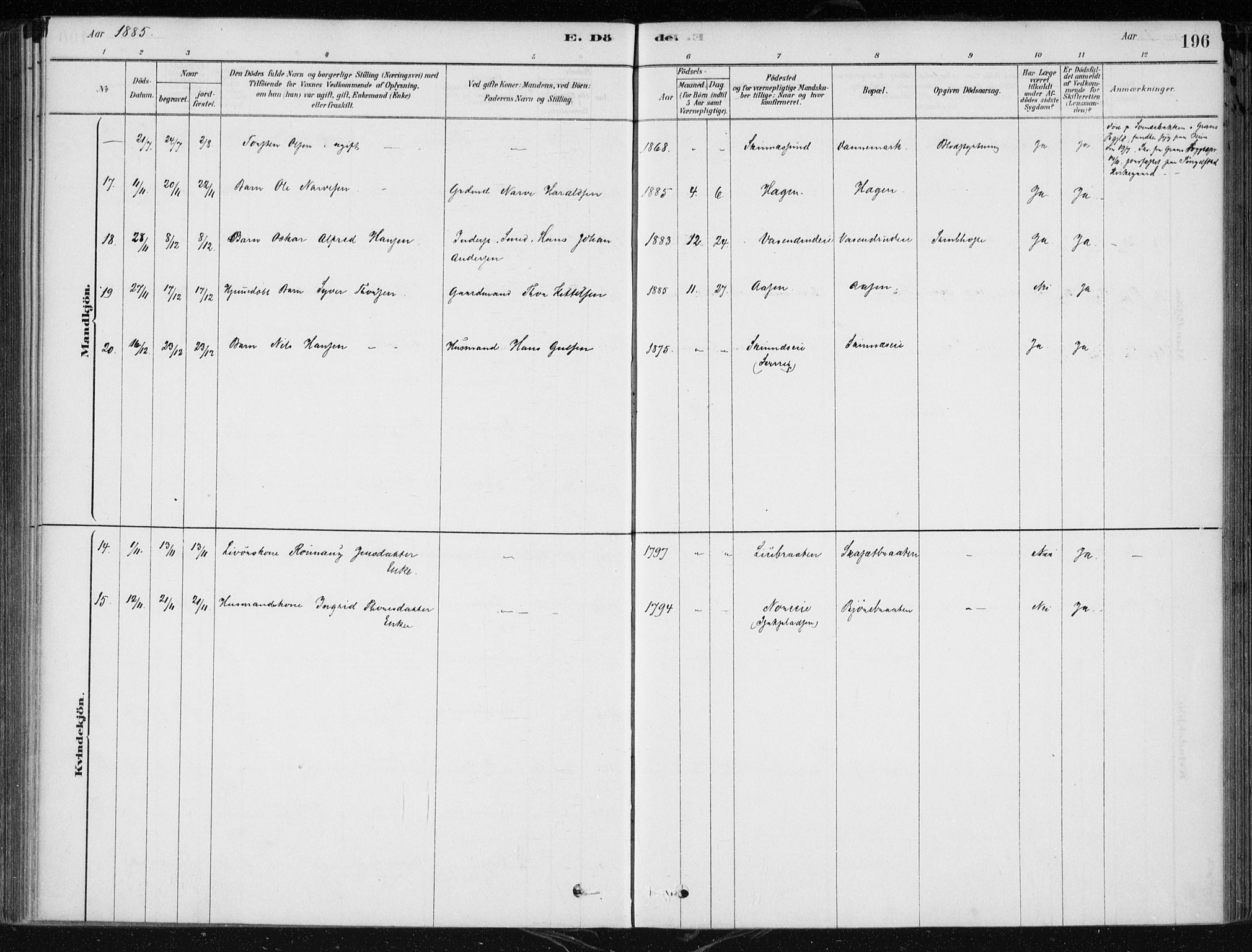 Krødsherad kirkebøker, AV/SAKO-A-19/F/Fa/L0005: Parish register (official) no. 5, 1879-1888, p. 196