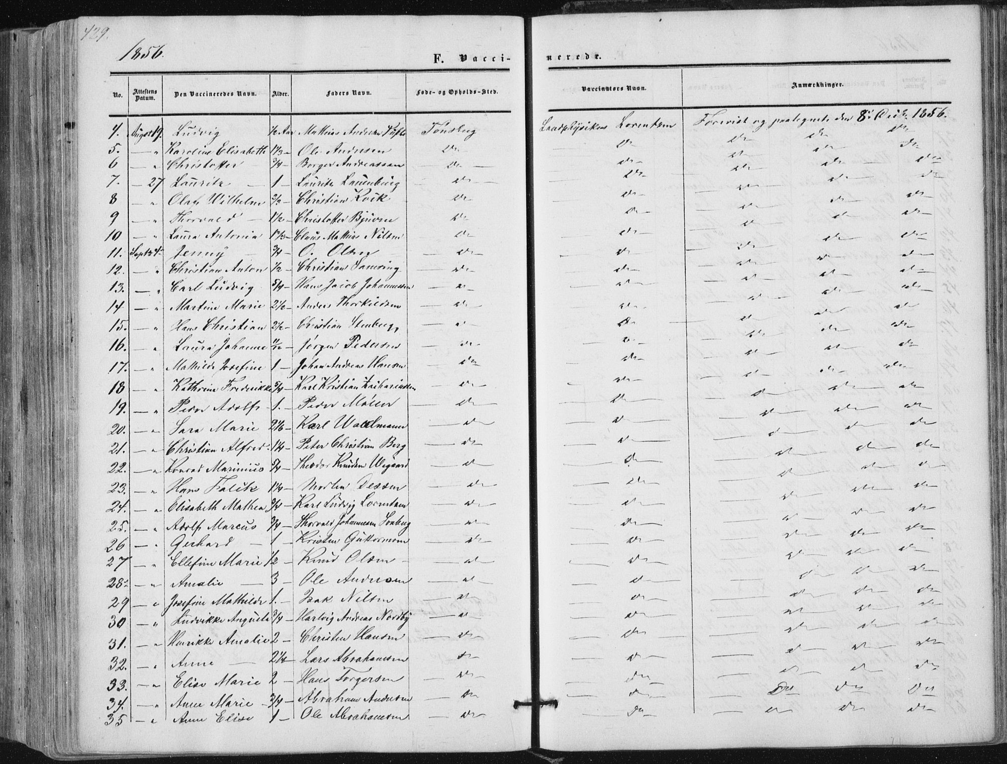 Tønsberg kirkebøker, AV/SAKO-A-330/F/Fa/L0008: Parish register (official) no. I 8, 1855-1864, p. 429