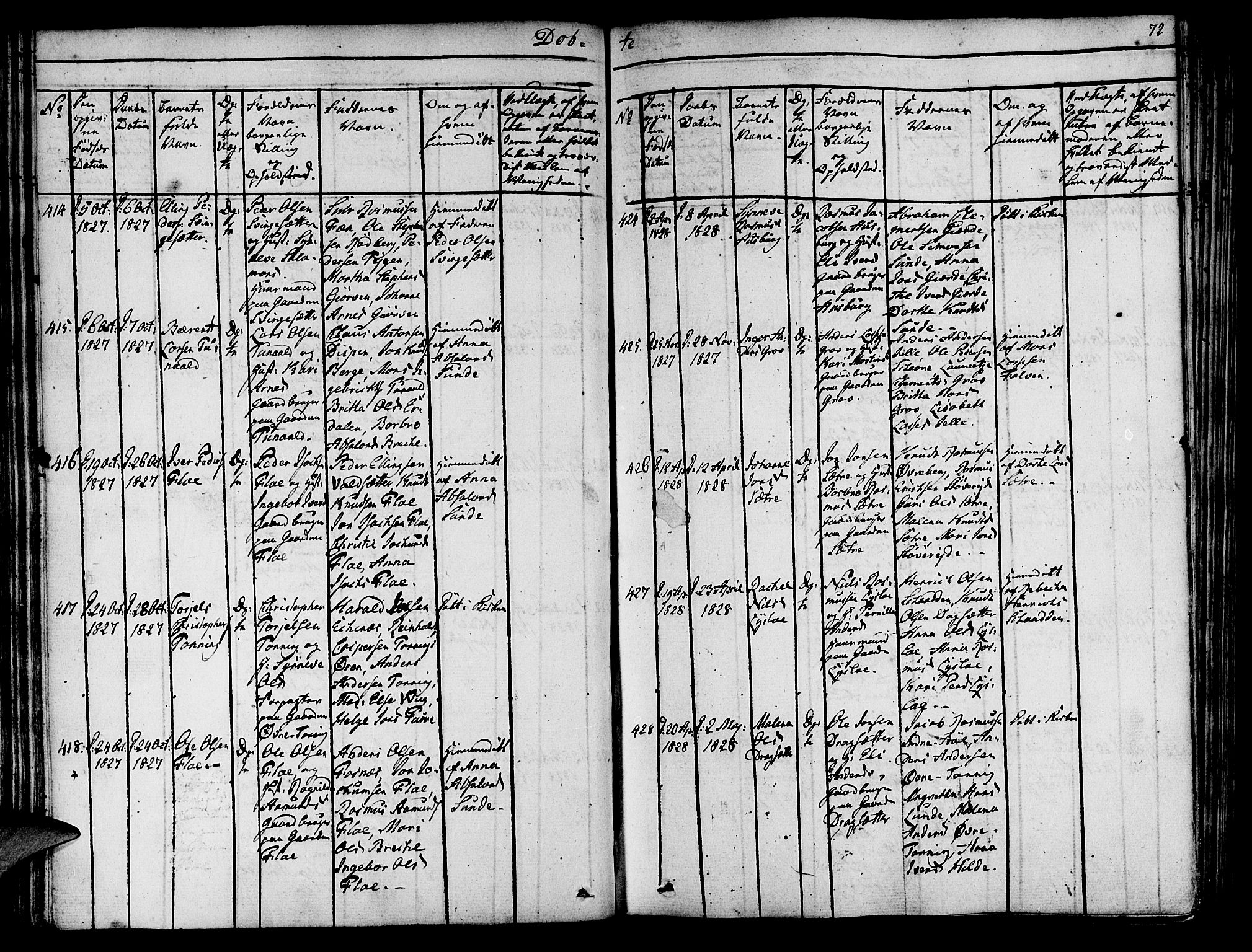 Innvik sokneprestembete, AV/SAB-A-80501: Parish register (official) no. A 3, 1820-1832, p. 72