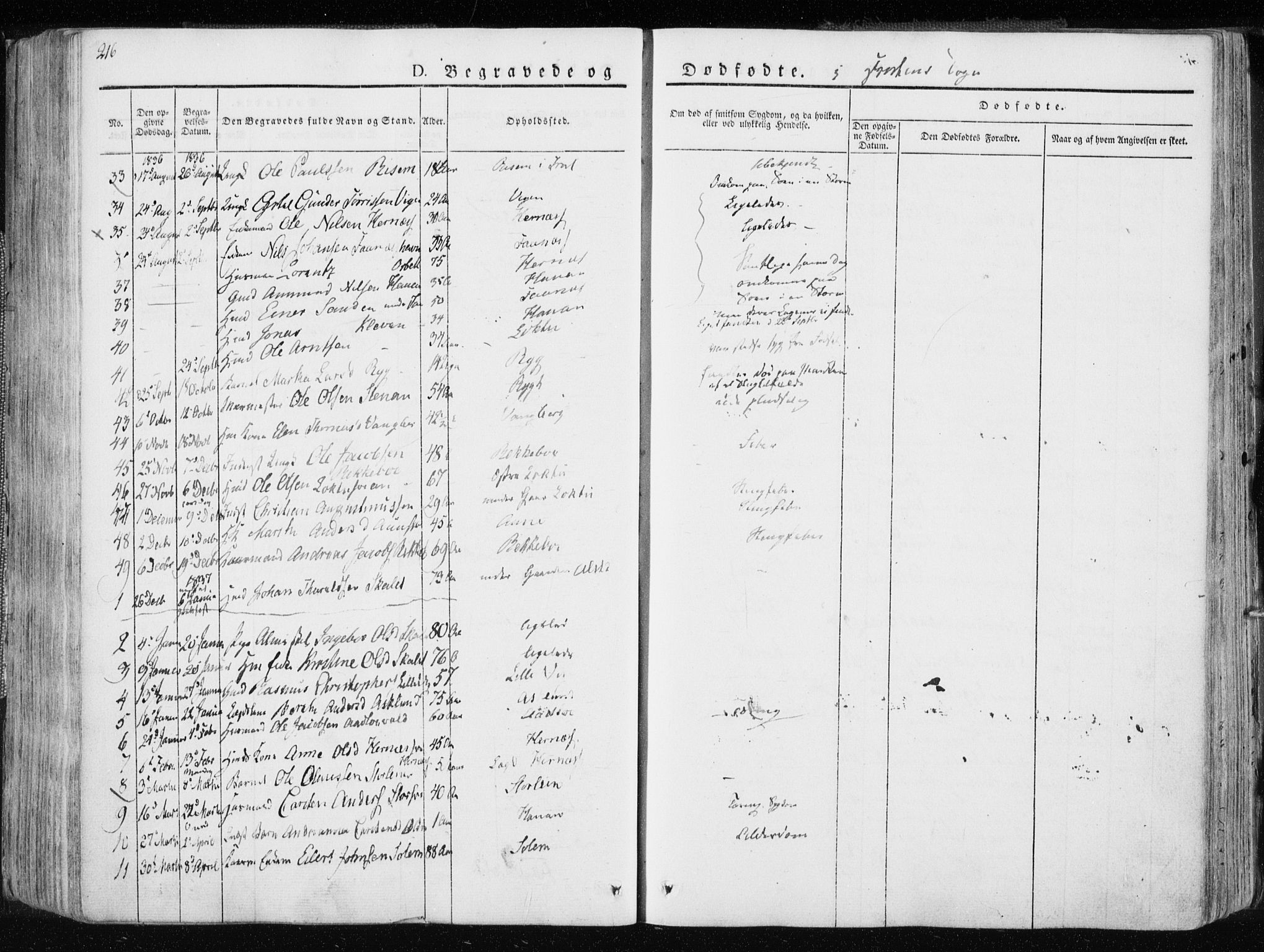 Ministerialprotokoller, klokkerbøker og fødselsregistre - Nord-Trøndelag, SAT/A-1458/713/L0114: Parish register (official) no. 713A05, 1827-1839, p. 216