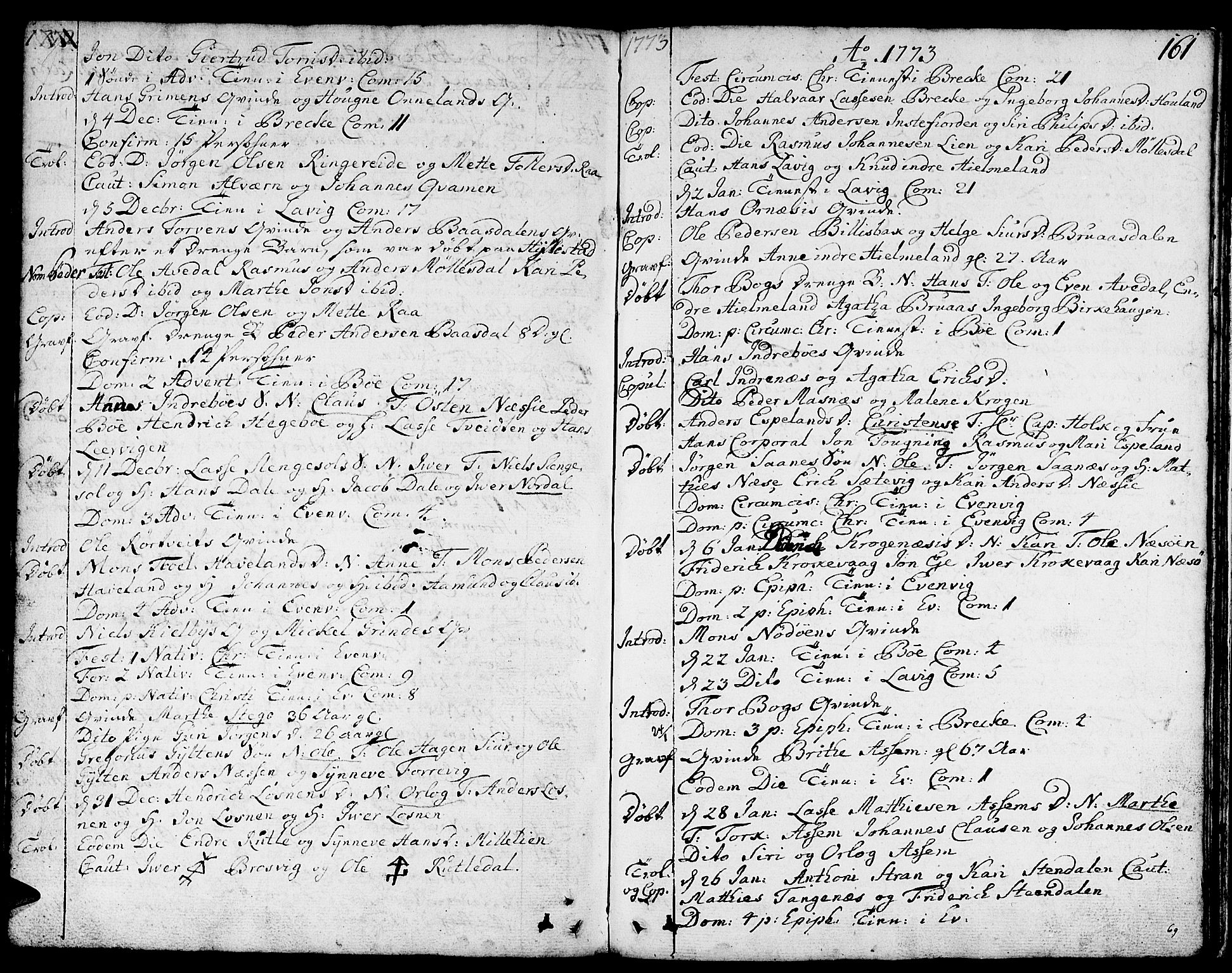 Gulen sokneprestembete, SAB/A-80201/H/Haa/Haaa/L0012: Parish register (official) no. A 12, 1749-1776, p. 161