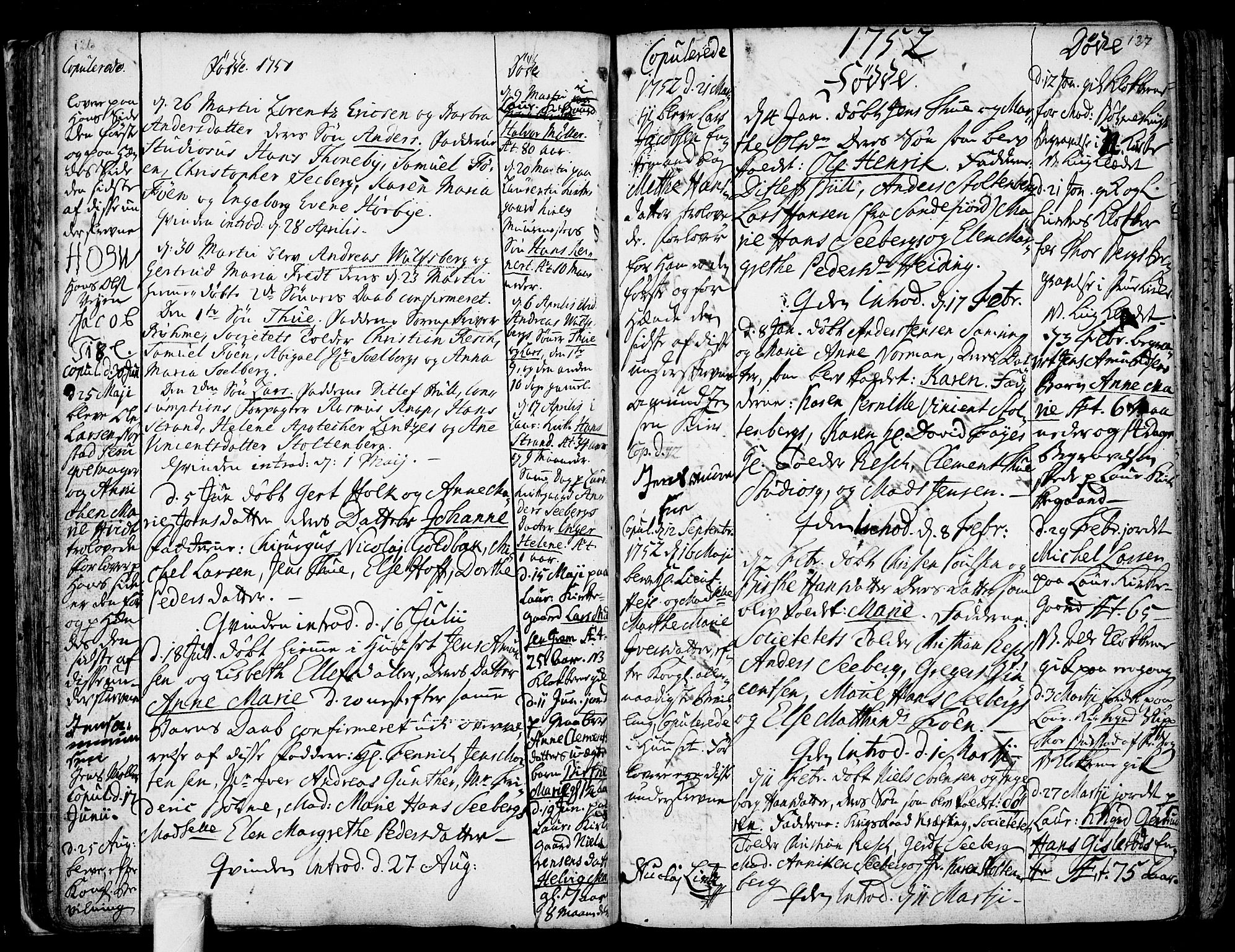 Tønsberg kirkebøker, AV/SAKO-A-330/F/Fb/L0001: Parish register (official) no. II 1, 1690-1796, p. 126-127