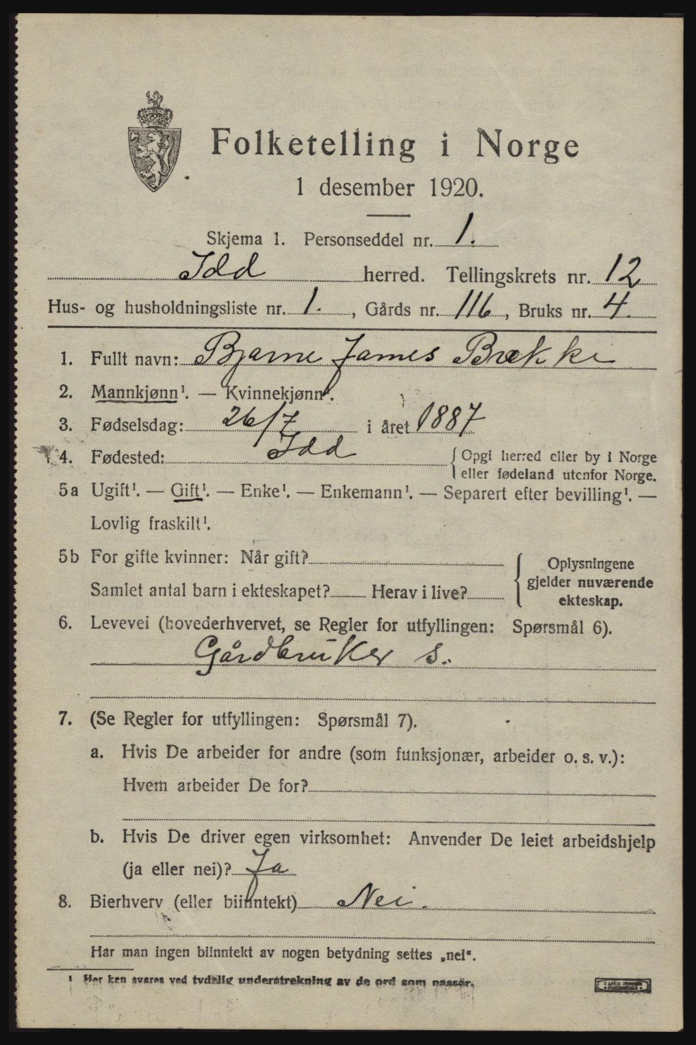 SAO, 1920 census for Idd, 1920, p. 11935