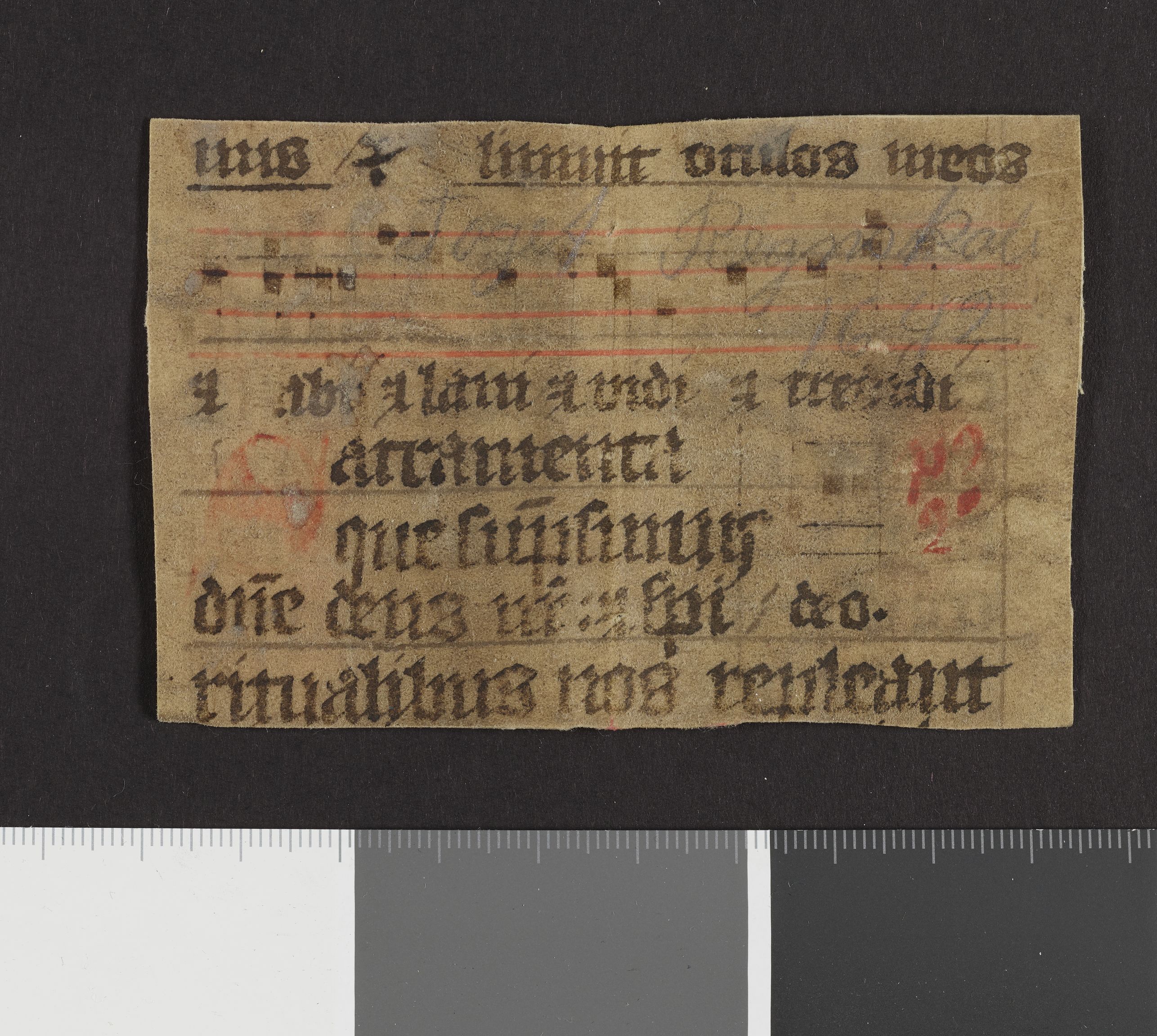 Riksarkivets diplomsamling, AV/RA-EA-5965/F27/F27A/F27Aa/L0041: Latinske fragmenter, fragmentnummer 3508-3599., 1100-1536, p. 6