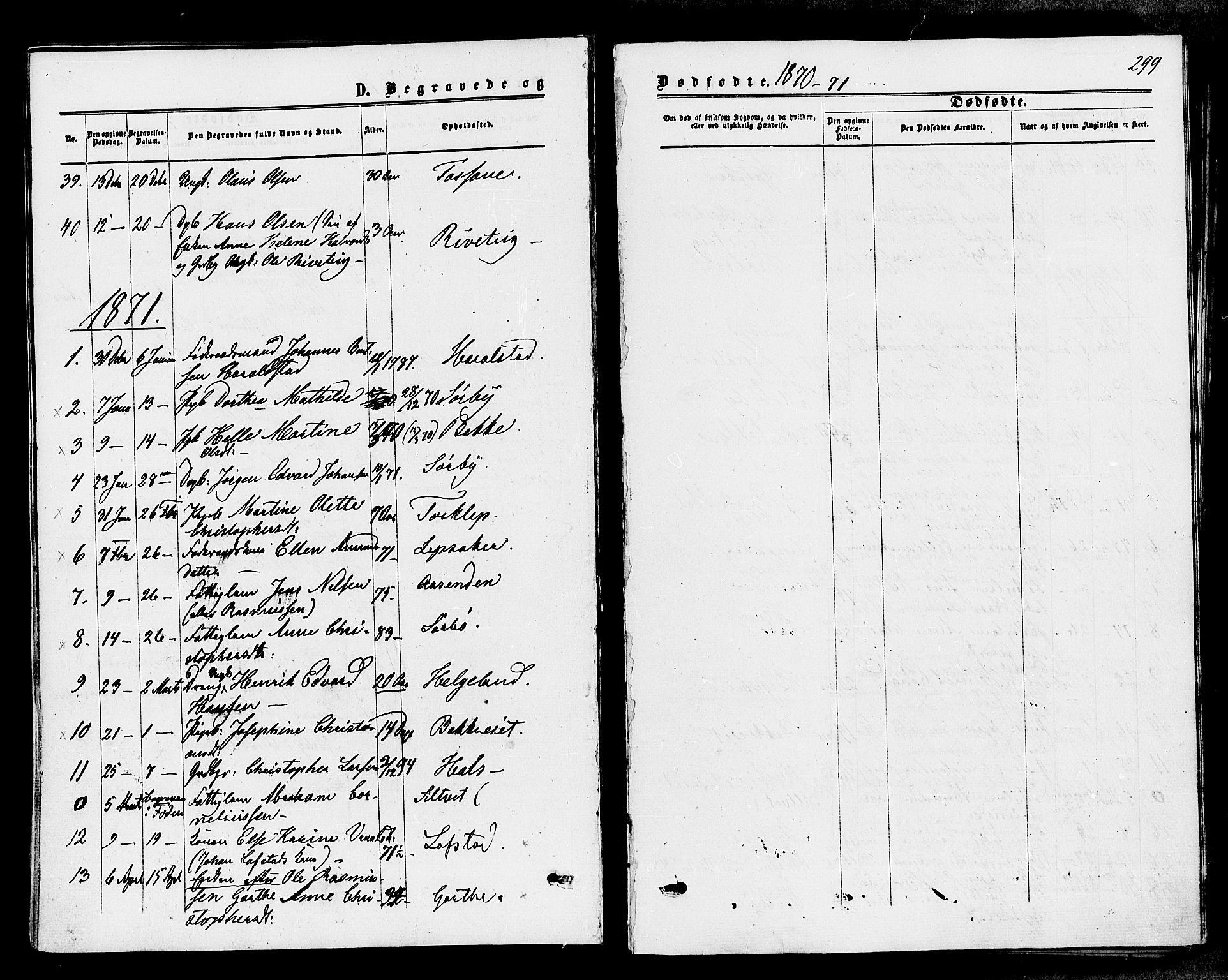 Våle kirkebøker, AV/SAKO-A-334/F/Fa/L0010: Parish register (official) no. I 10, 1861-1877, p. 299