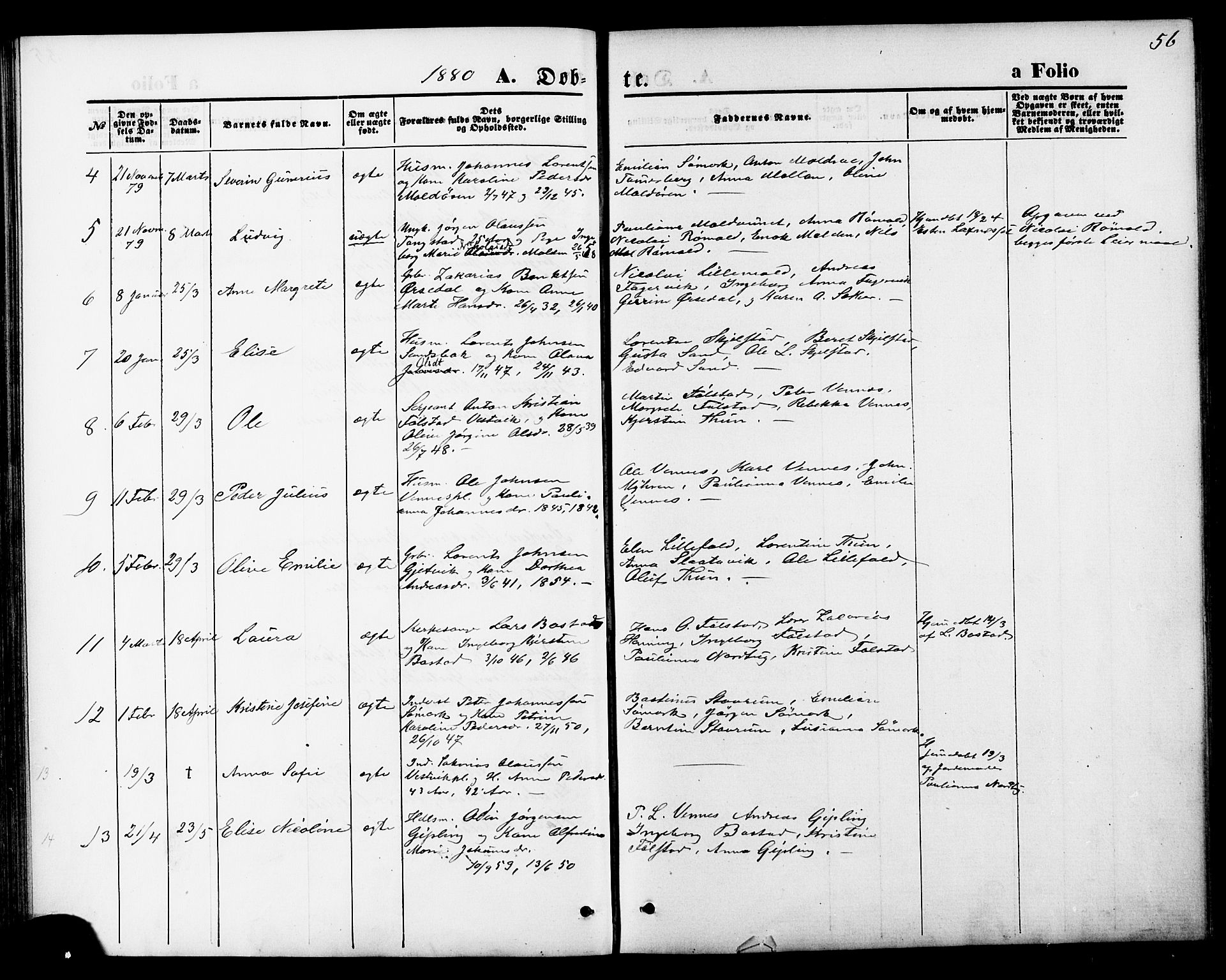 Ministerialprotokoller, klokkerbøker og fødselsregistre - Nord-Trøndelag, AV/SAT-A-1458/744/L0419: Parish register (official) no. 744A03, 1867-1881, p. 56