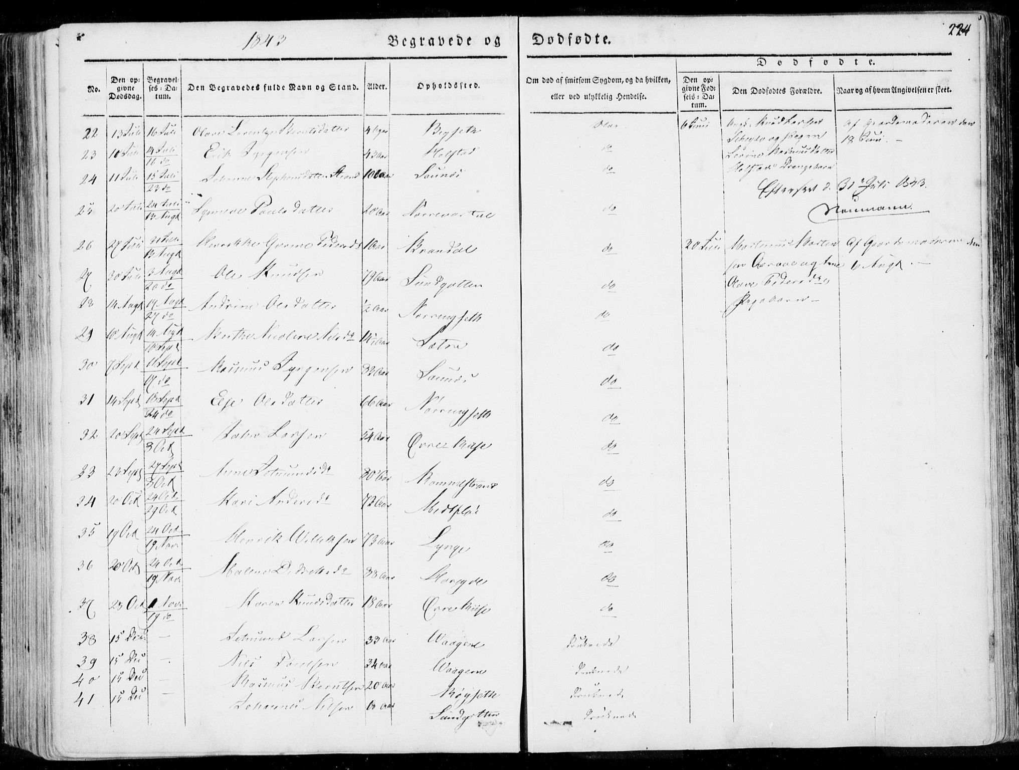 Ministerialprotokoller, klokkerbøker og fødselsregistre - Møre og Romsdal, AV/SAT-A-1454/509/L0104: Parish register (official) no. 509A02, 1833-1847, p. 224