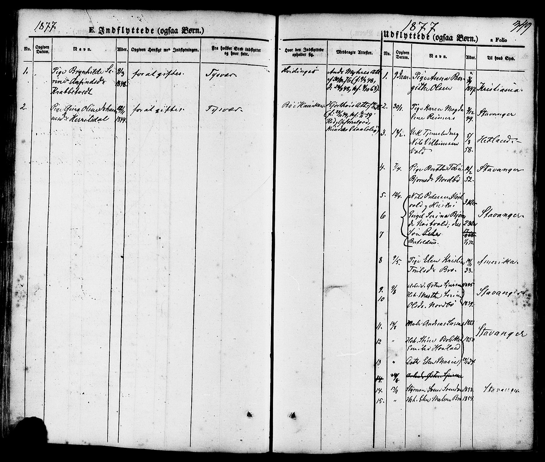 Rennesøy sokneprestkontor, SAST/A -101827/H/Ha/Haa/L0006: Parish register (official) no. A 6, 1860-1878, p. 349