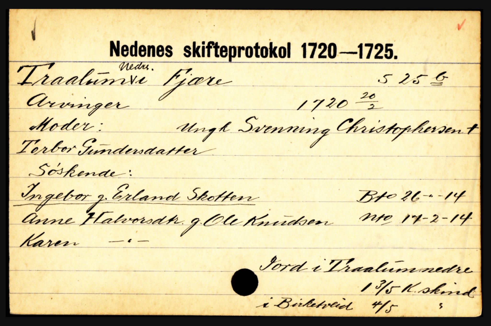 Nedenes sorenskriveri før 1824, AV/SAK-1221-0007/H, p. 31159