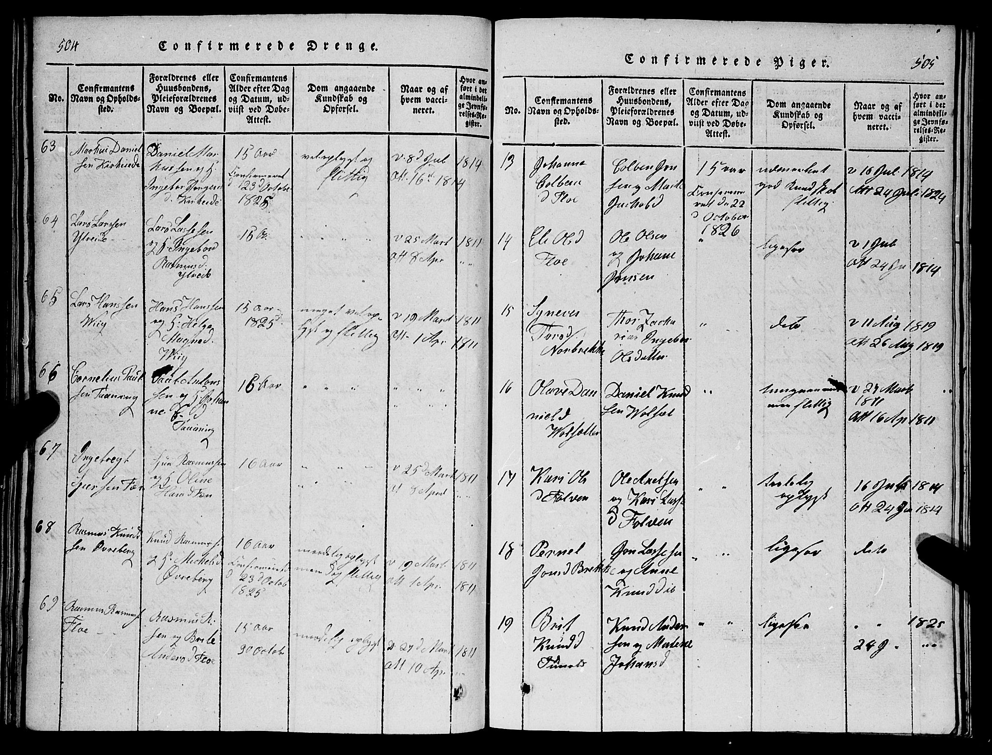 Stryn Sokneprestembete, SAB/A-82501: Parish register (copy) no. C 1, 1801-1845, p. 504-505