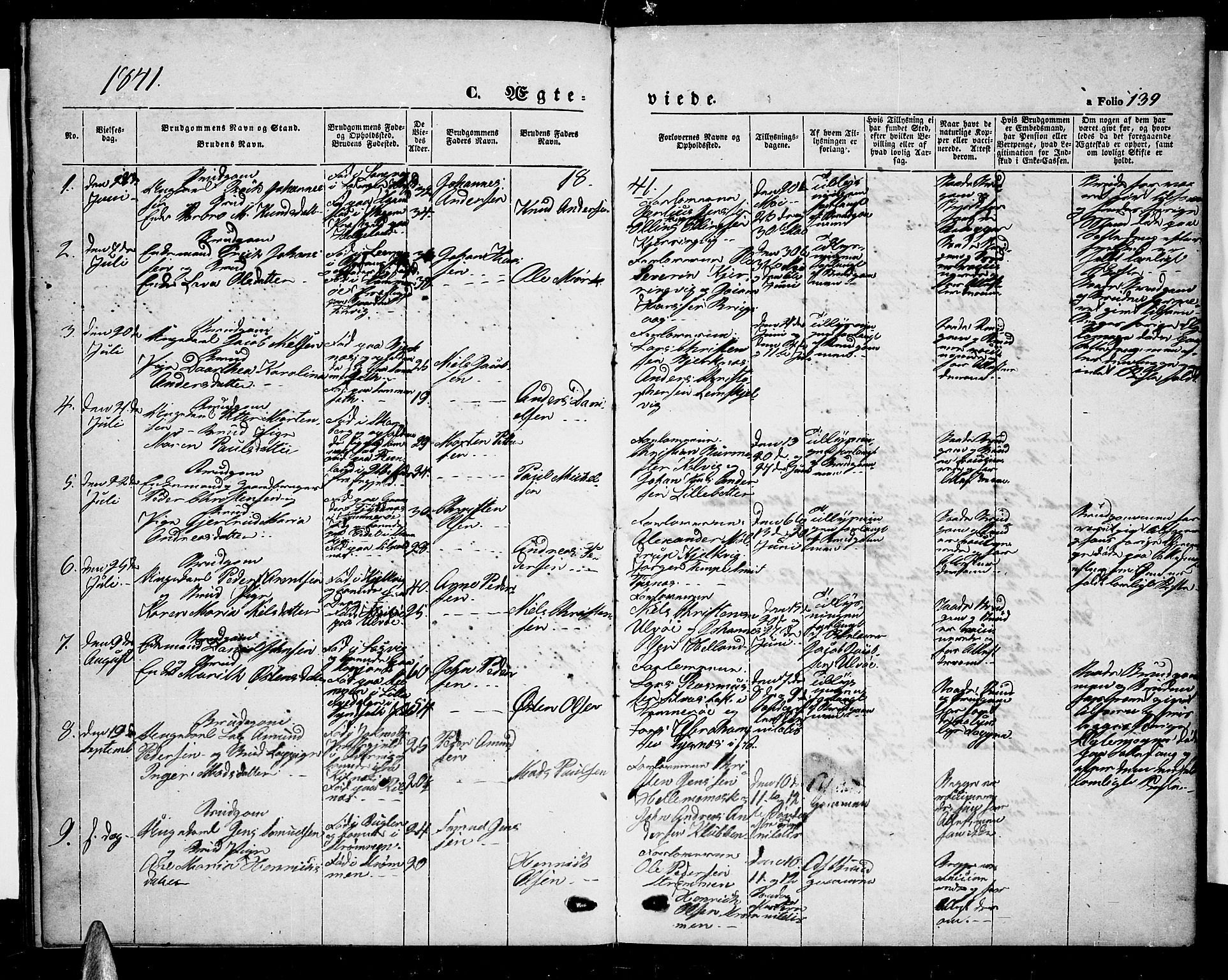 Ministerialprotokoller, klokkerbøker og fødselsregistre - Nordland, AV/SAT-A-1459/872/L1045: Parish register (copy) no. 872C01, 1840-1851, p. 139