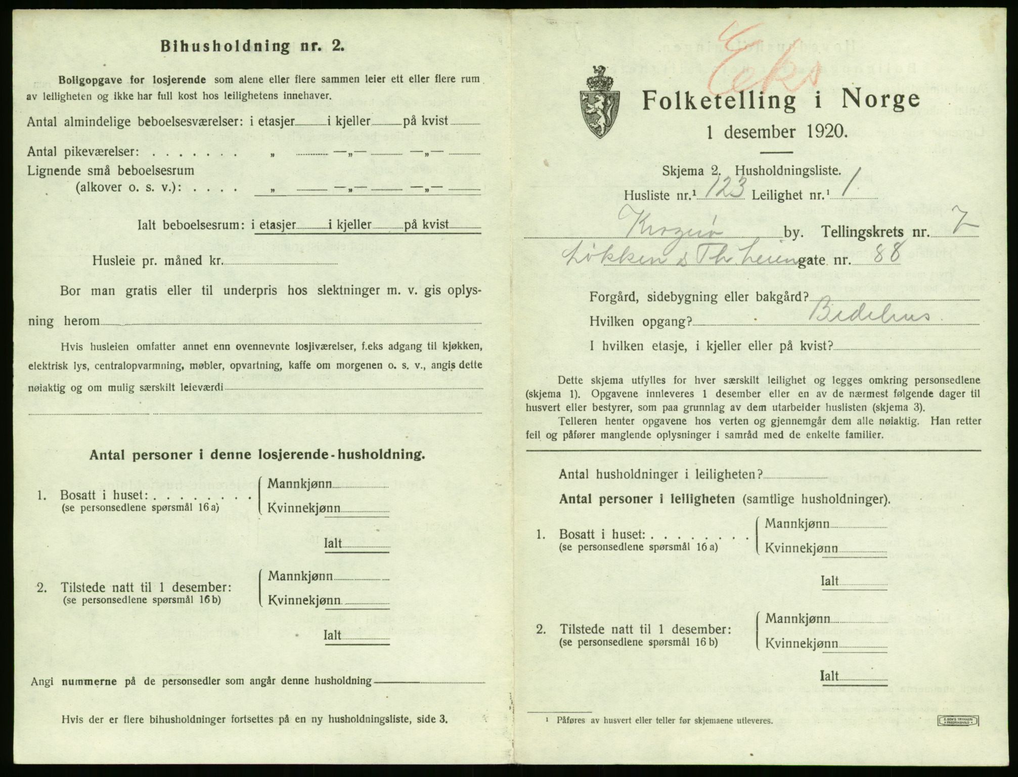 SAKO, 1920 census for Kragerø, 1920, p. 4385