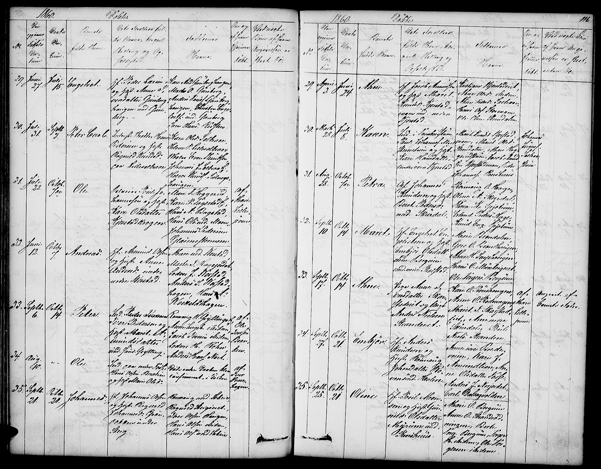 Sør-Fron prestekontor, SAH/PREST-010/H/Ha/Hab/L0001: Parish register (copy) no. 1, 1844-1863, p. 116