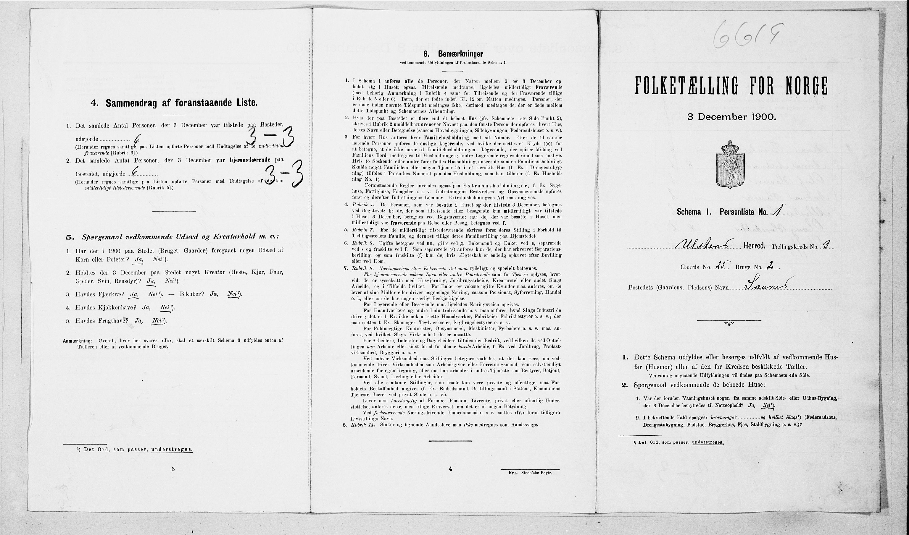 SAT, 1900 census for Ulstein, 1900, p. 266