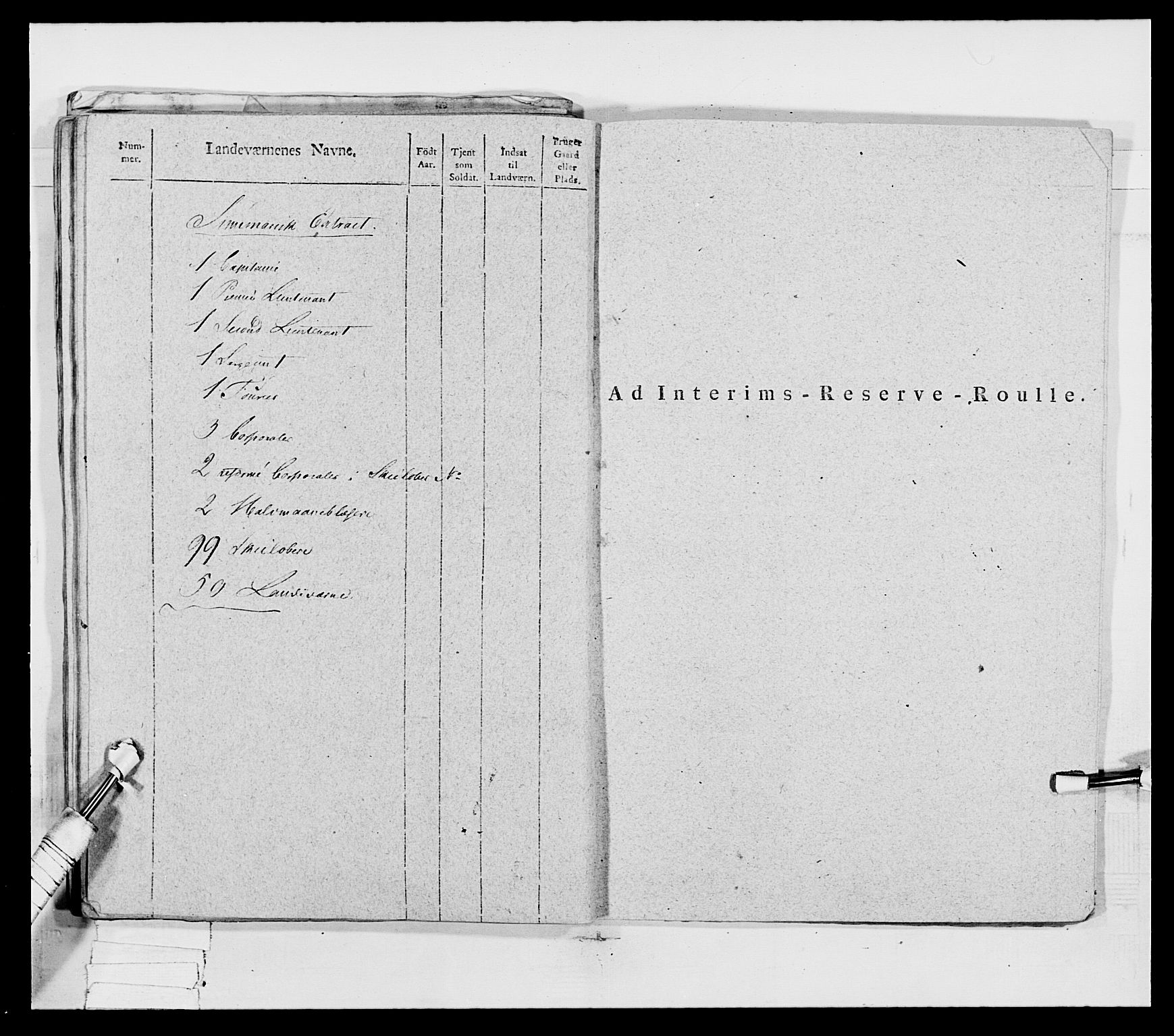 Generalitets- og kommissariatskollegiet, Det kongelige norske kommissariatskollegium, AV/RA-EA-5420/E/Eh/L0027: Skiløperkompaniene, 1812-1832, p. 477