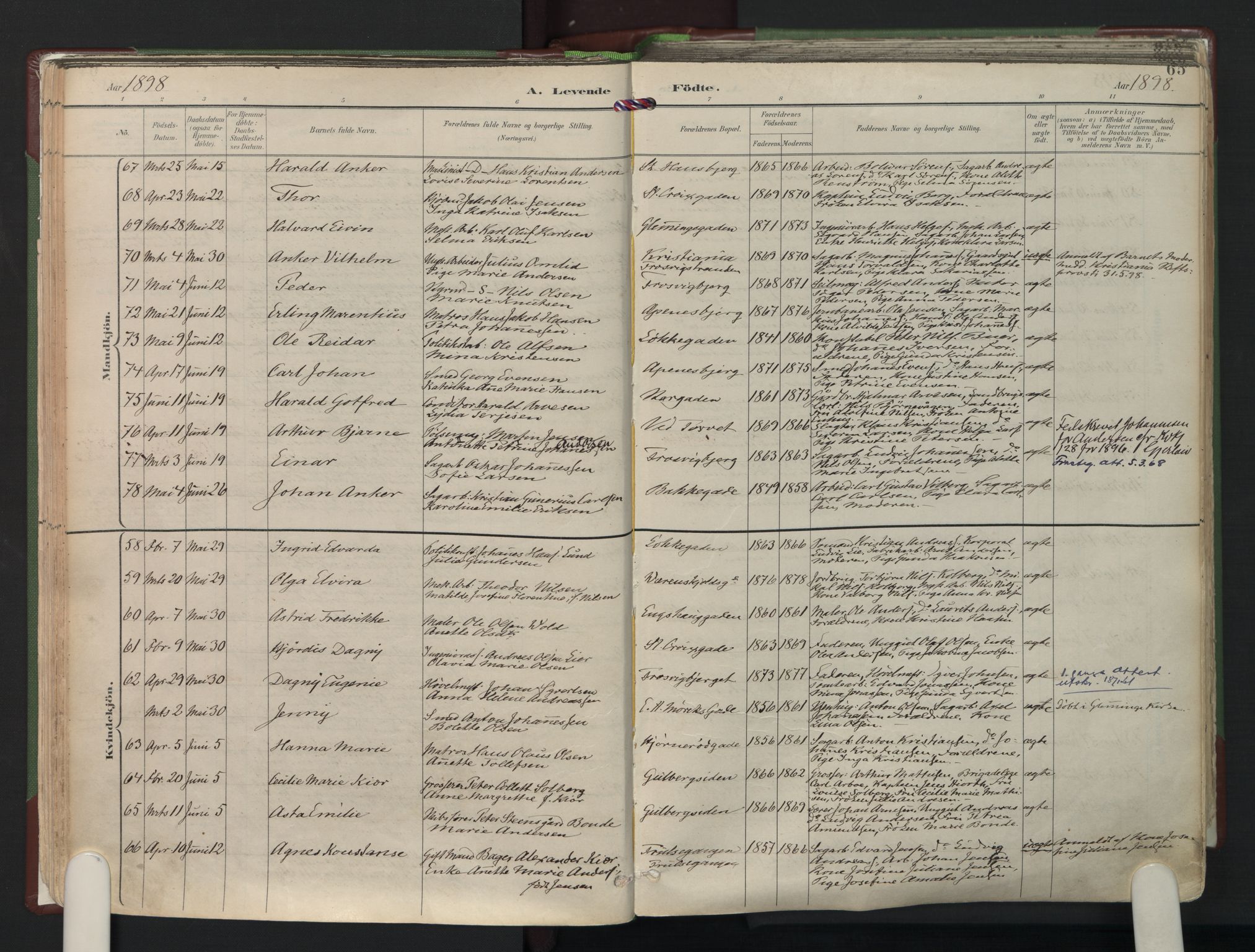 Fredrikstad domkirkes prestekontor Kirkebøker, AV/SAO-A-10906/F/Fa/L0006: Parish register (official) no. 6, 1894-1914, p. 65