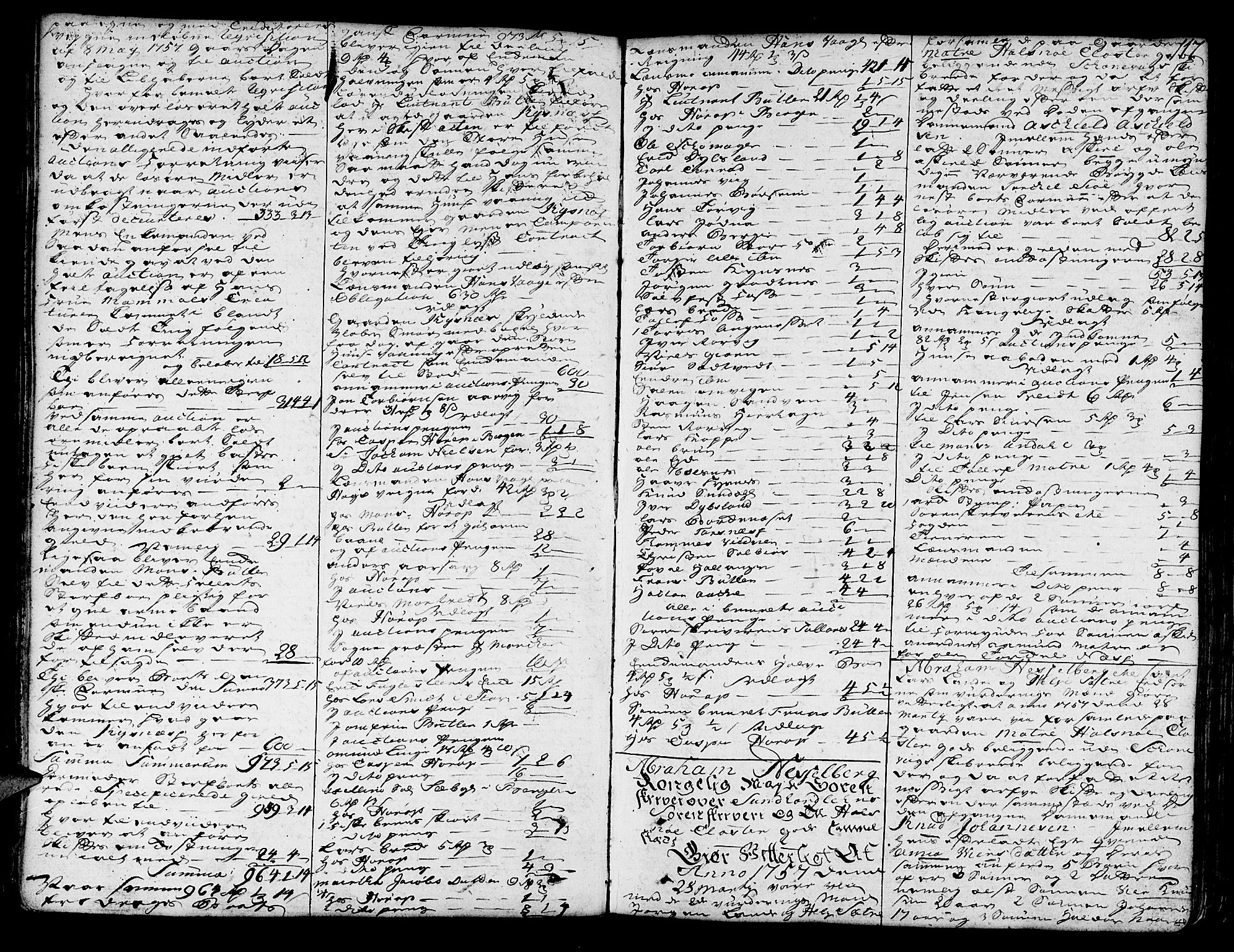 Sunnhordland sorenskrivar, SAB/A-2401/1/H/Ha/Haa/L0007: Skifteprotokollar. Register på lesesal. Fol. 901- ut, 1755-1760, p. 116b-117a