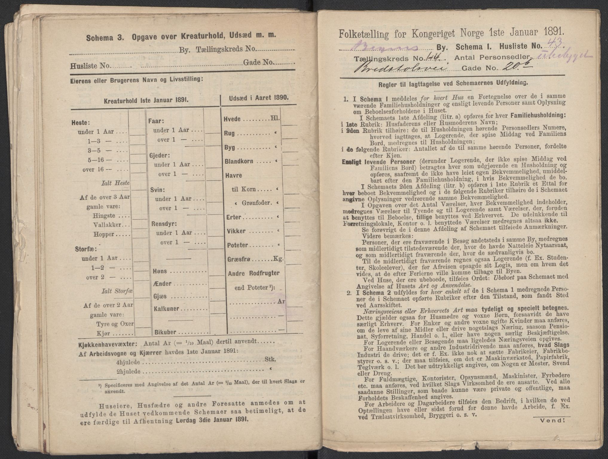 RA, 1891 Census for 1301 Bergen, 1891, p. 7417