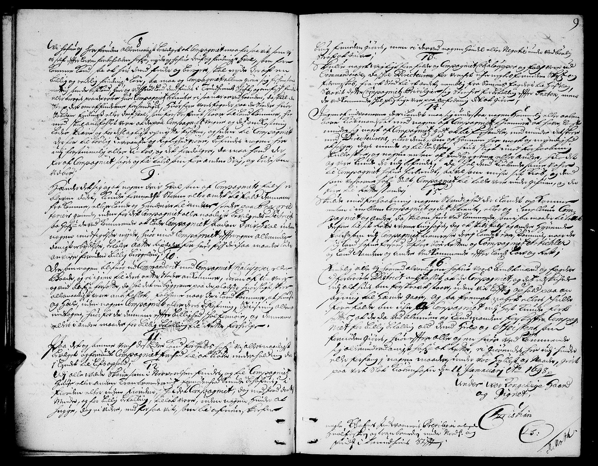 Finnmark sorenskriveri, AV/SATØ-S-0053/F/Fa/L0027: Justisprotokoller, 1698-1701, p. 8b-9a