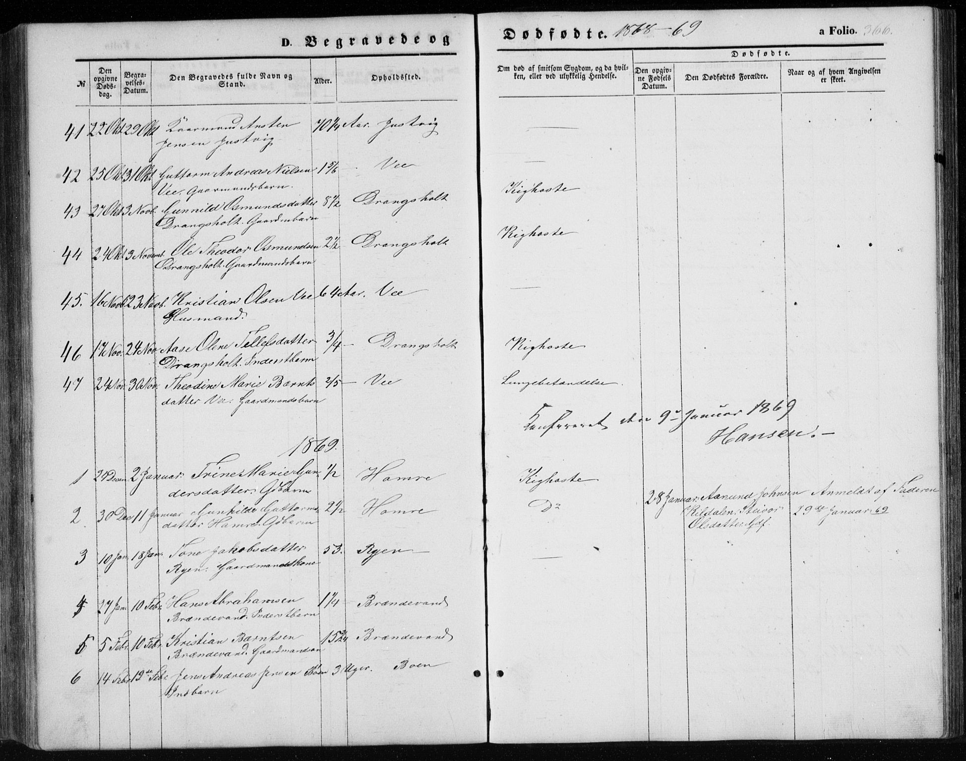 Tveit sokneprestkontor, AV/SAK-1111-0043/F/Fb/L0003: Parish register (copy) no. B 3, 1854-1886, p. 366