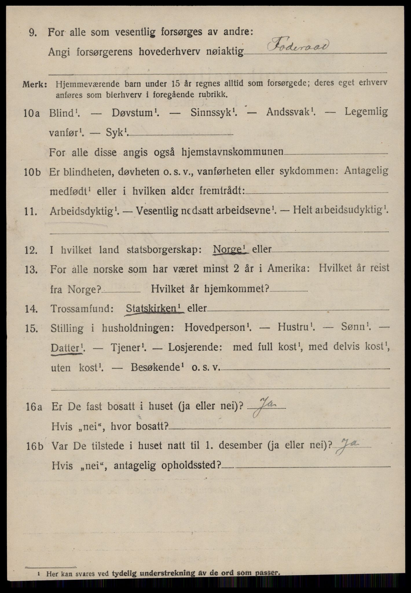 SAT, 1920 census for Ulstein, 1920, p. 4983