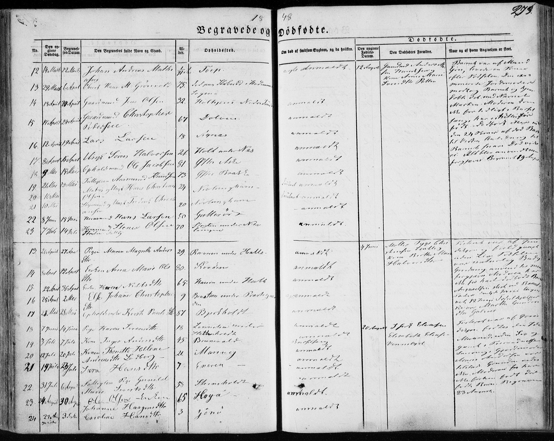 Brunlanes kirkebøker, AV/SAKO-A-342/F/Fa/L0004: Parish register (official) no. I 4, 1846-1862, p. 273