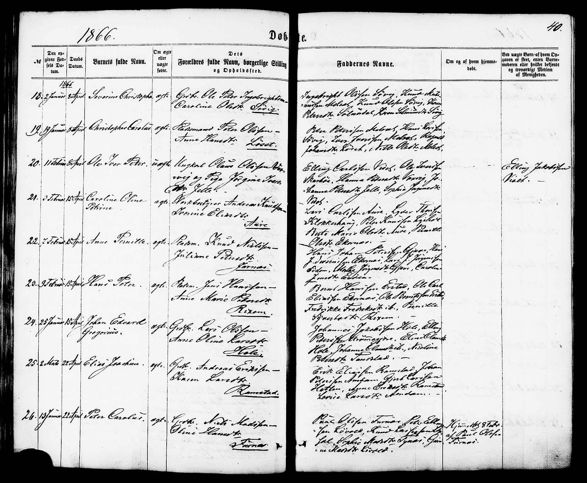 Ministerialprotokoller, klokkerbøker og fødselsregistre - Møre og Romsdal, SAT/A-1454/522/L0314: Parish register (official) no. 522A09, 1863-1877, p. 40