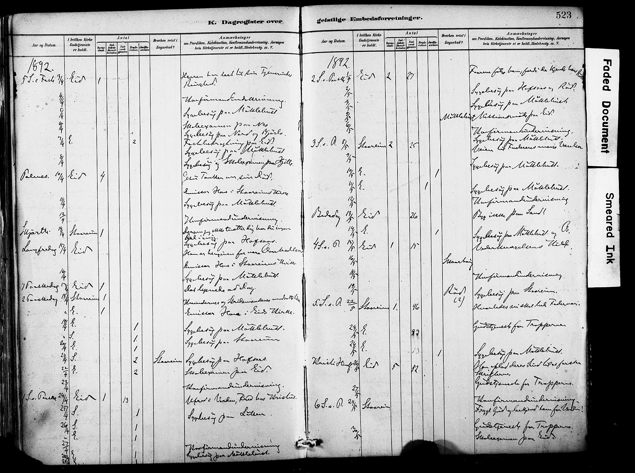 Eid sokneprestembete, SAB/A-82301/H/Haa/Haab/L0001: Parish register (official) no. B 1, 1879-1906, p. 524