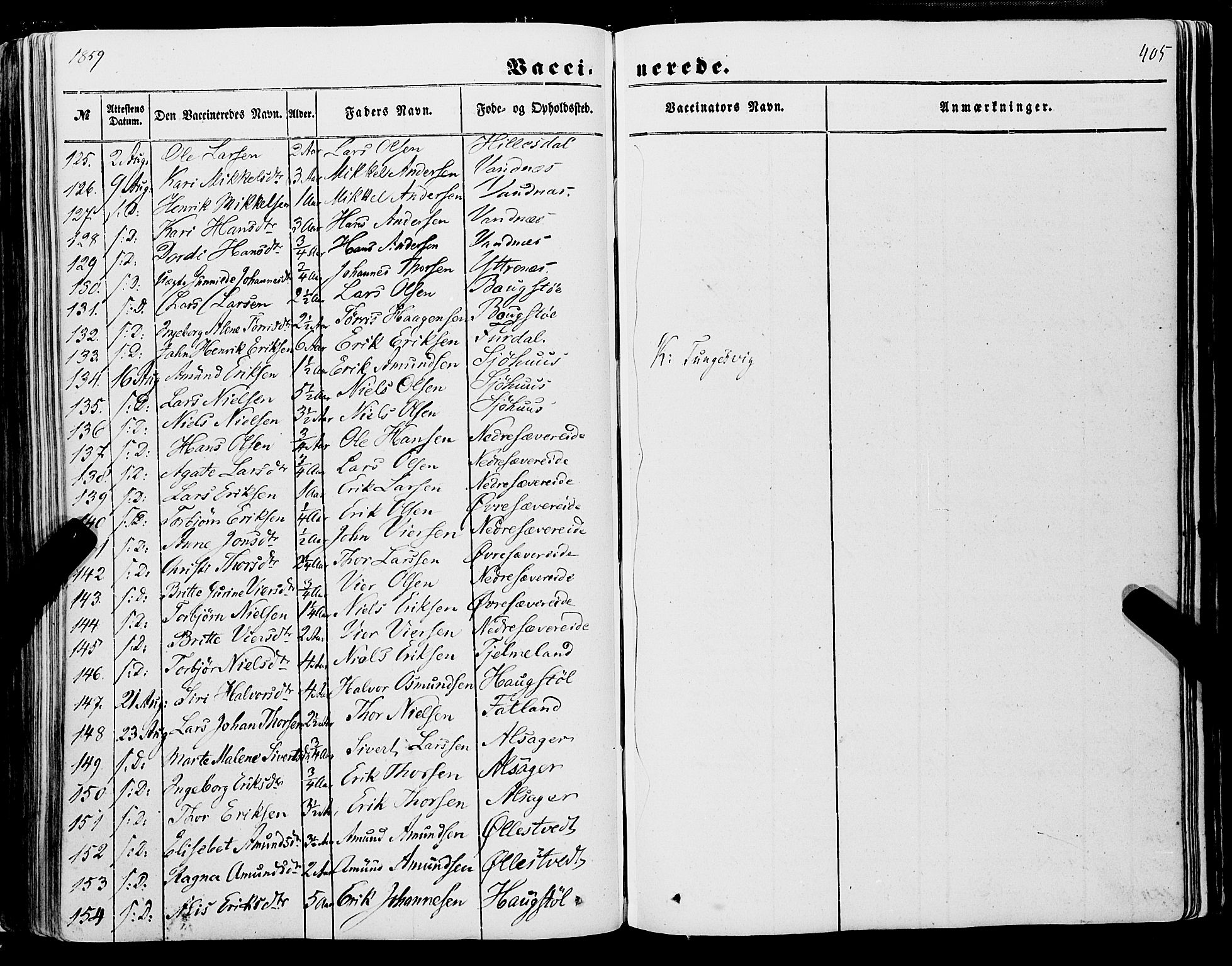 Skånevik sokneprestembete, AV/SAB-A-77801/H/Haa: Parish register (official) no. A 5II, 1848-1869, p. 405