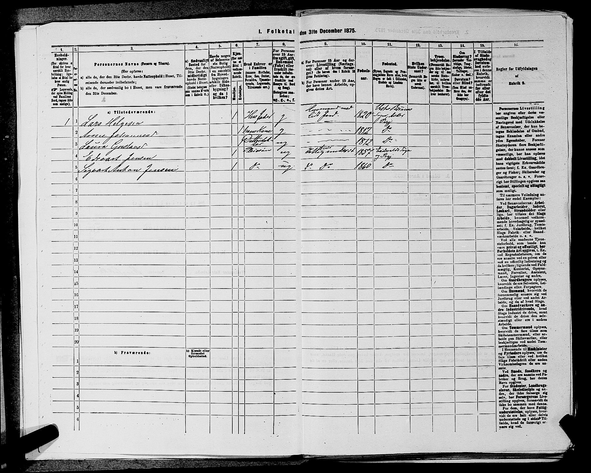 RA, 1875 census for 0220P Asker, 1875, p. 2045