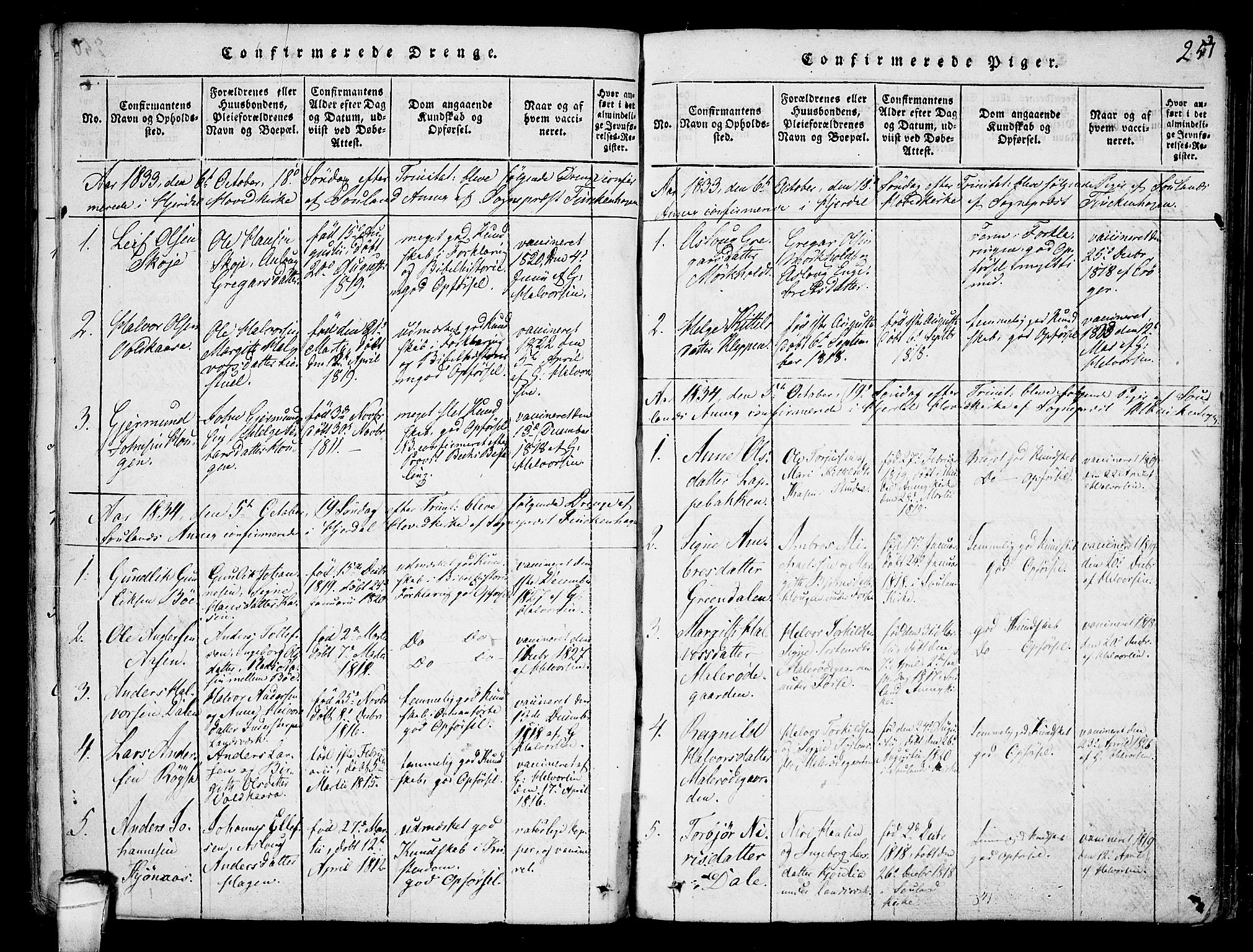Hjartdal kirkebøker, SAKO/A-270/F/Fb/L0001: Parish register (official) no. II 1, 1815-1843, p. 251