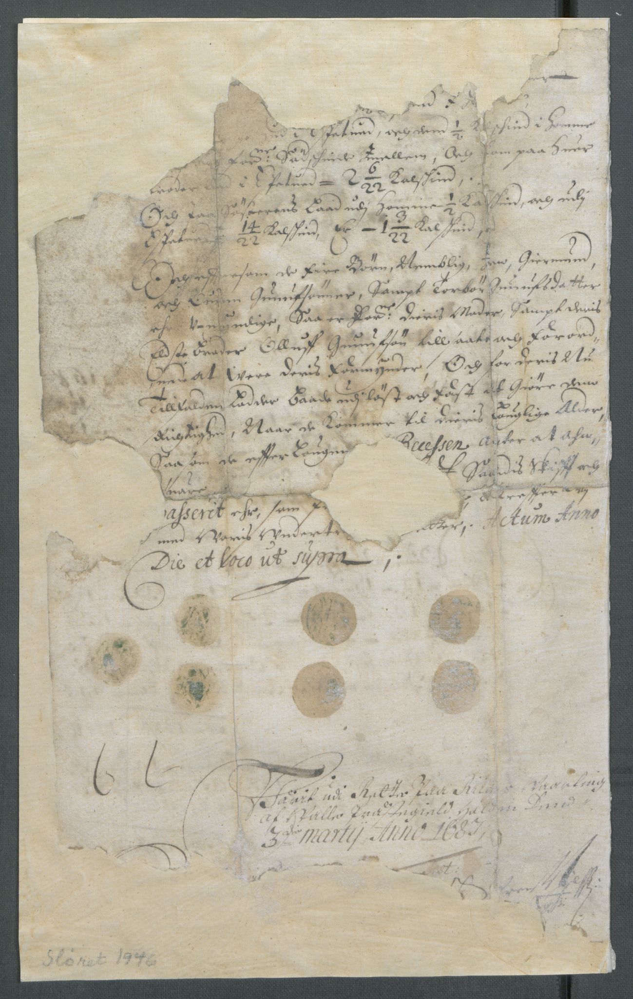 Riksarkivets diplomsamling, AV/RA-EA-5965/F02/L0171: Dokumenter, 1667-1670, p. 228