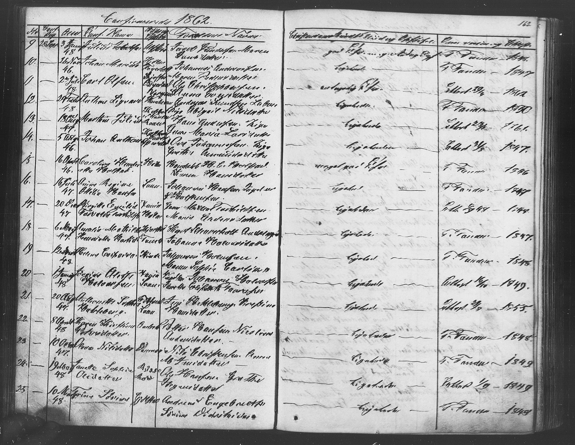 Vestby prestekontor Kirkebøker, AV/SAO-A-10893/F/Fa/L0007: Parish register (official) no. I 7, 1850-1862, p. 162