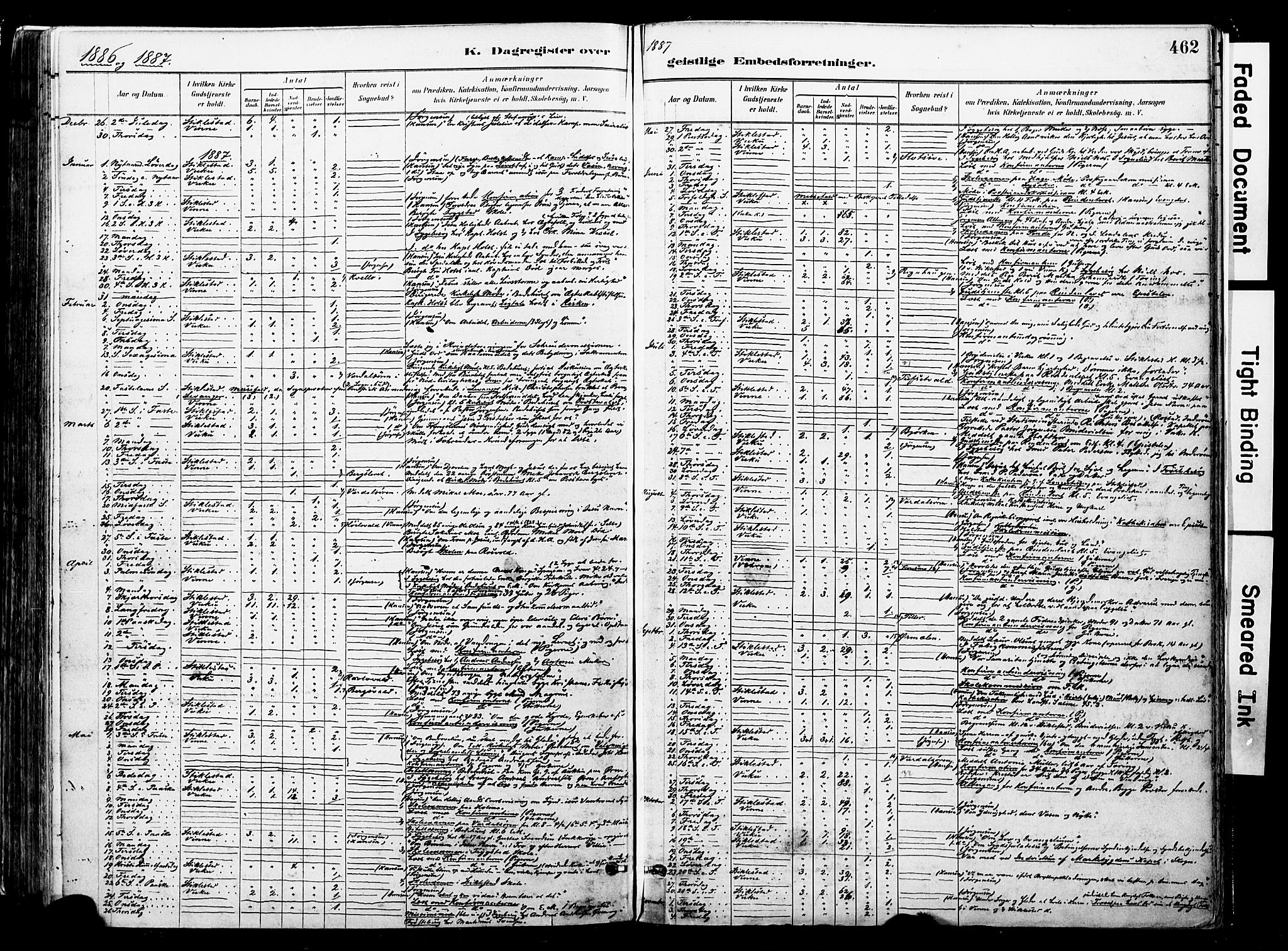 Ministerialprotokoller, klokkerbøker og fødselsregistre - Nord-Trøndelag, AV/SAT-A-1458/723/L0244: Parish register (official) no. 723A13, 1881-1899, p. 462