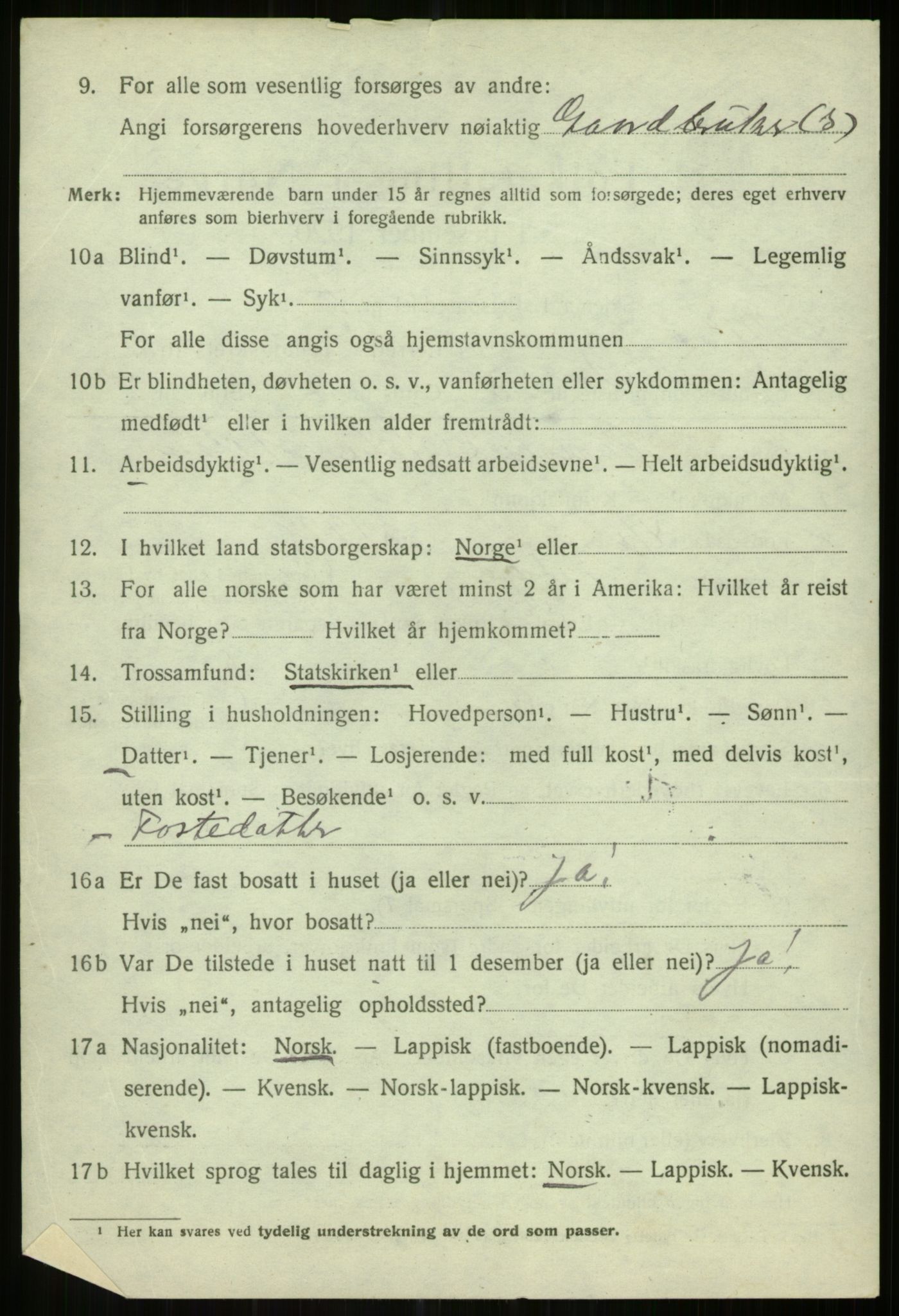 SATØ, 1920 census for Helgøy, 1920, p. 2252