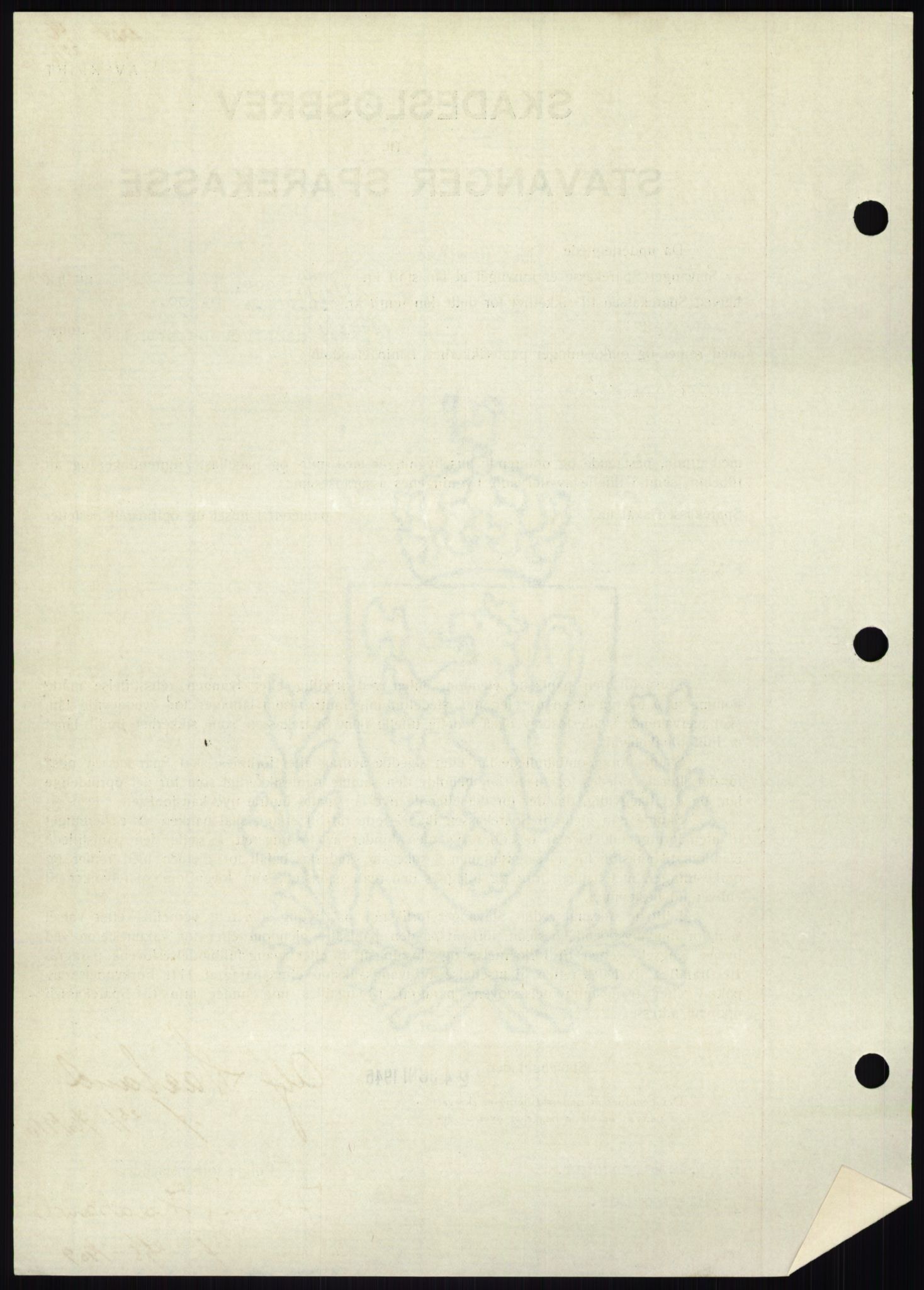 Stavanger byrett, SAST/A-100455/002/G/Gb/L0031: Mortgage book, 1943-1947, Diary no: : 1264/1946
