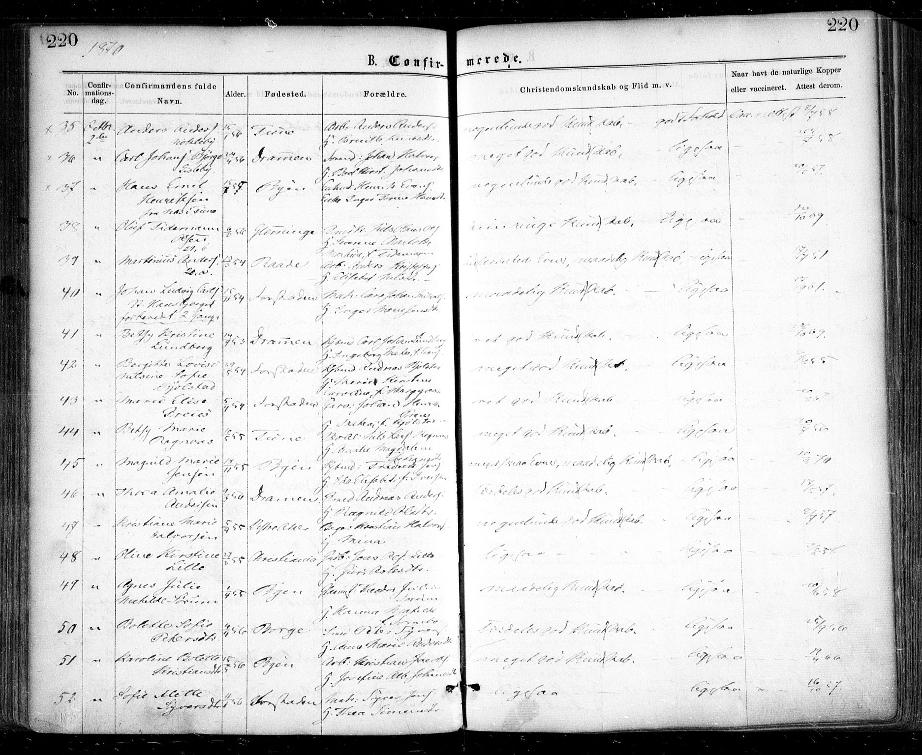 Glemmen prestekontor Kirkebøker, AV/SAO-A-10908/F/Fa/L0008: Parish register (official) no. 8, 1862-1871, p. 220