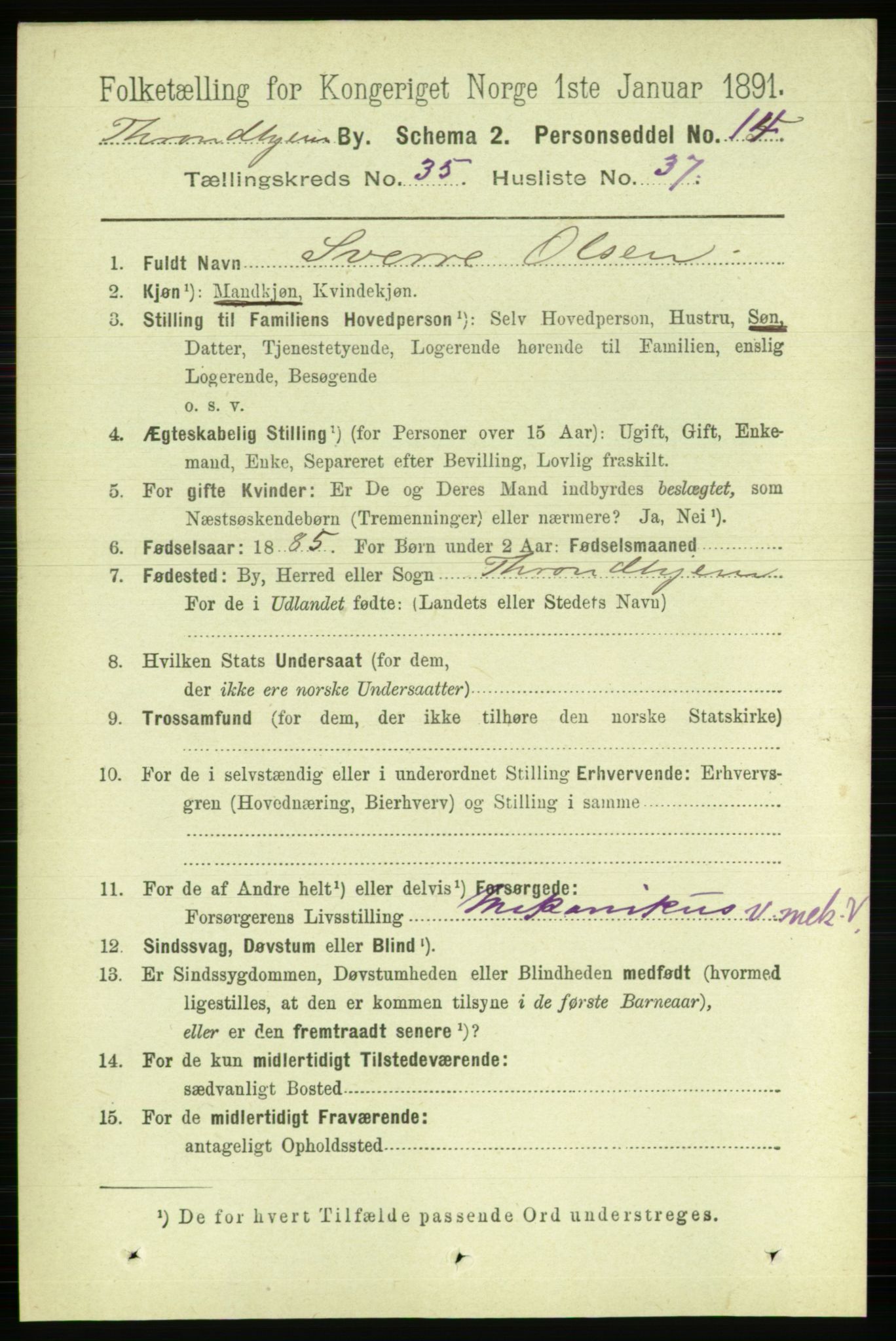 RA, 1891 census for 1601 Trondheim, 1891, p. 26837