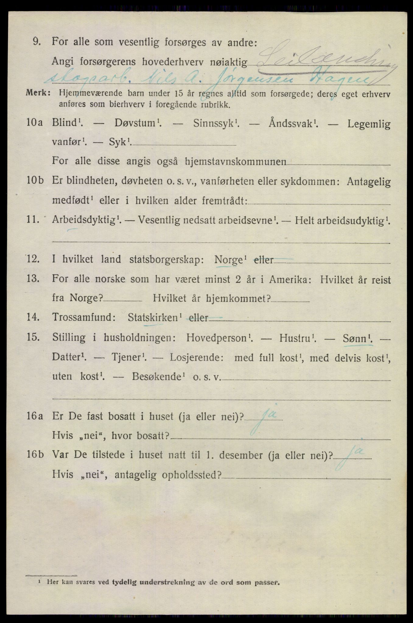 SAKO, 1920 census for Lunde, 1920, p. 4846