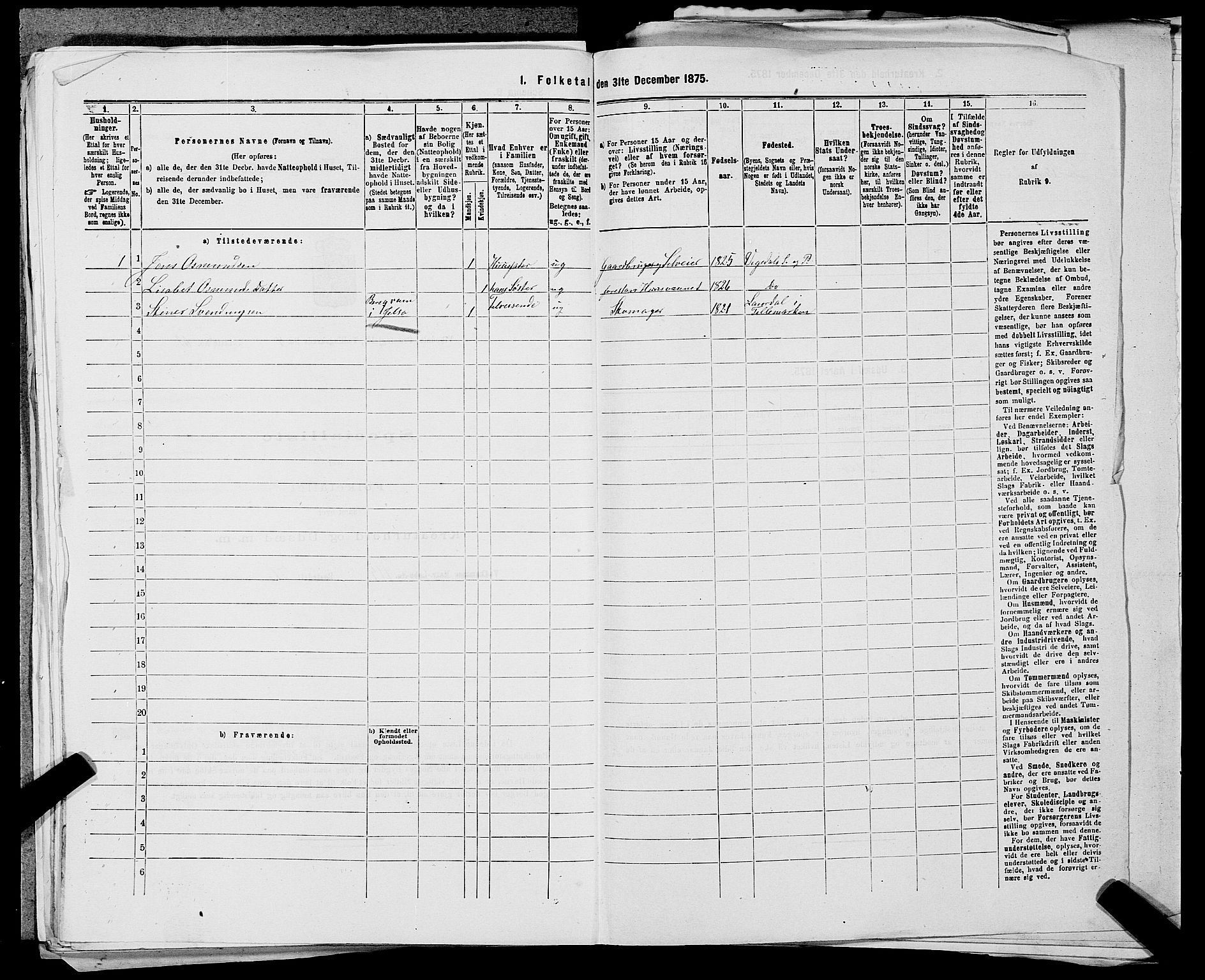 SAST, 1875 census for 1157P Vikedal, 1875, p. 531