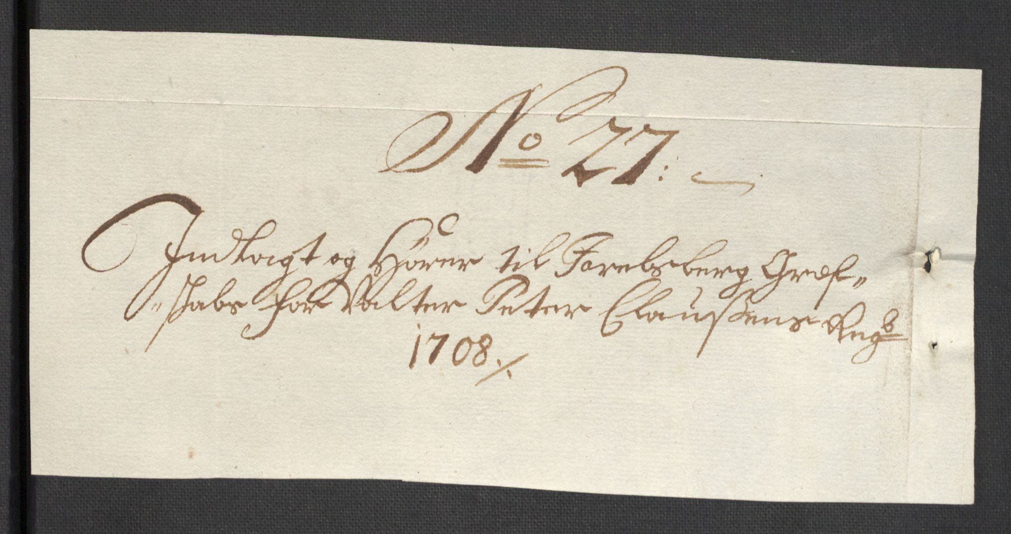 Rentekammeret inntil 1814, Reviderte regnskaper, Fogderegnskap, RA/EA-4092/R32/L1873: Fogderegnskap Jarlsberg grevskap, 1708, p. 184