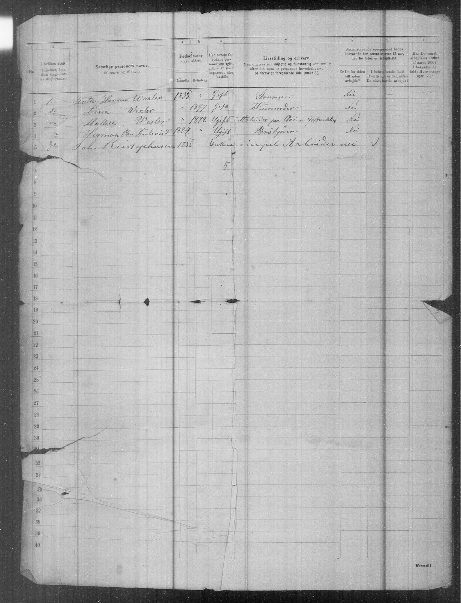 OBA, Municipal Census 1903 for Kristiania, 1903, p. 25087