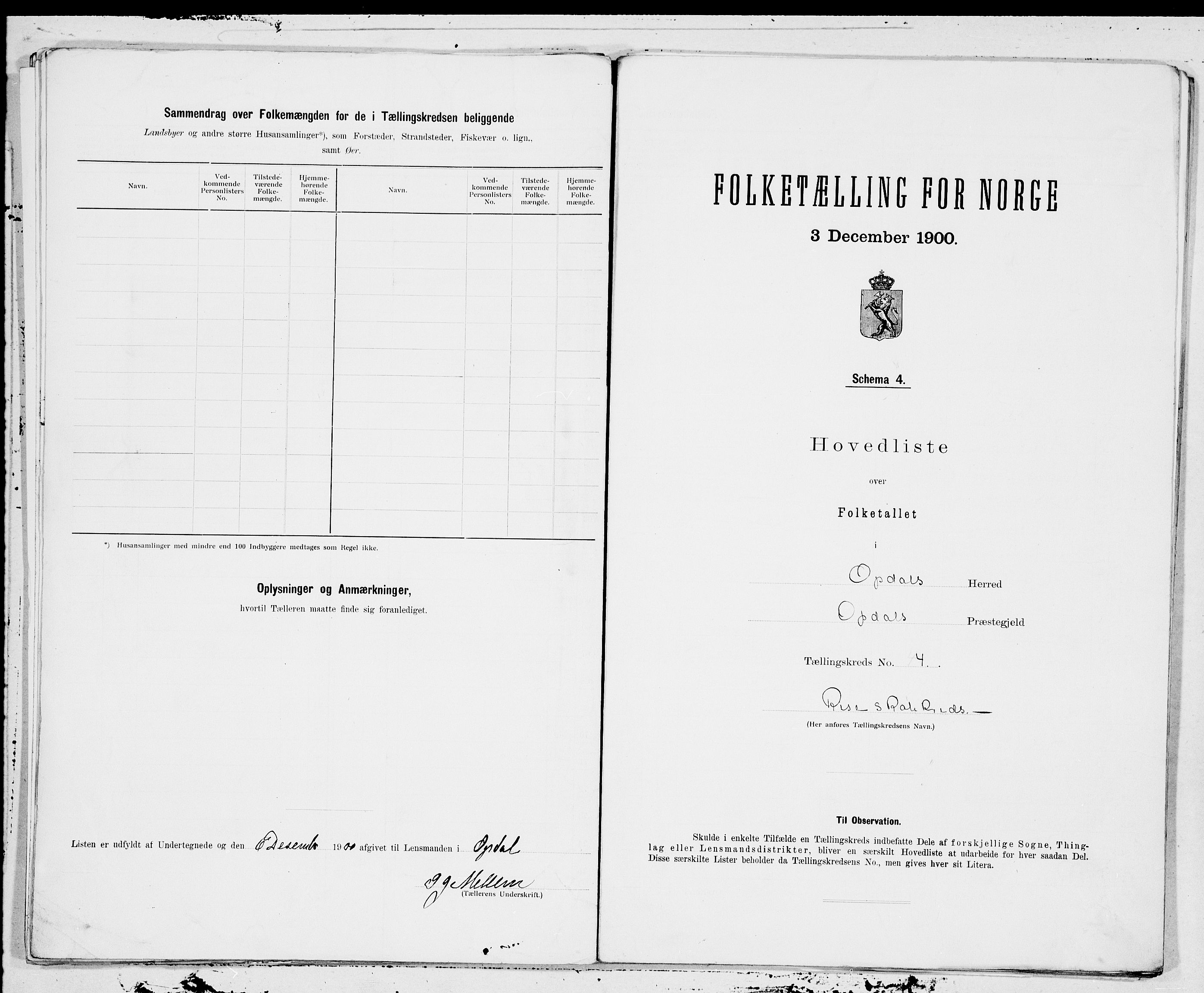 SAT, 1900 census for Oppdal, 1900, p. 8