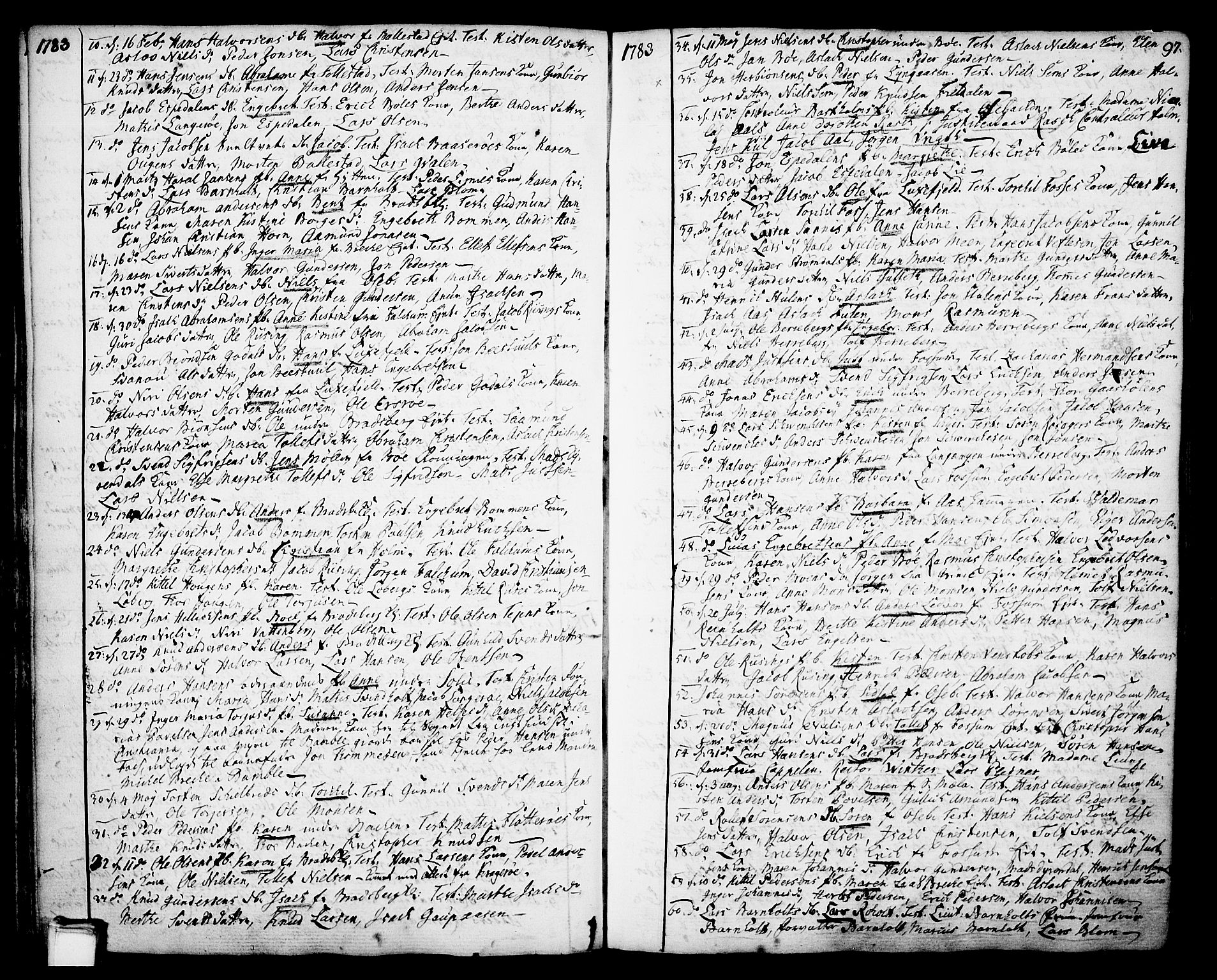 Gjerpen kirkebøker, SAKO/A-265/F/Fa/L0002: Parish register (official) no. I 2, 1747-1795, p. 97