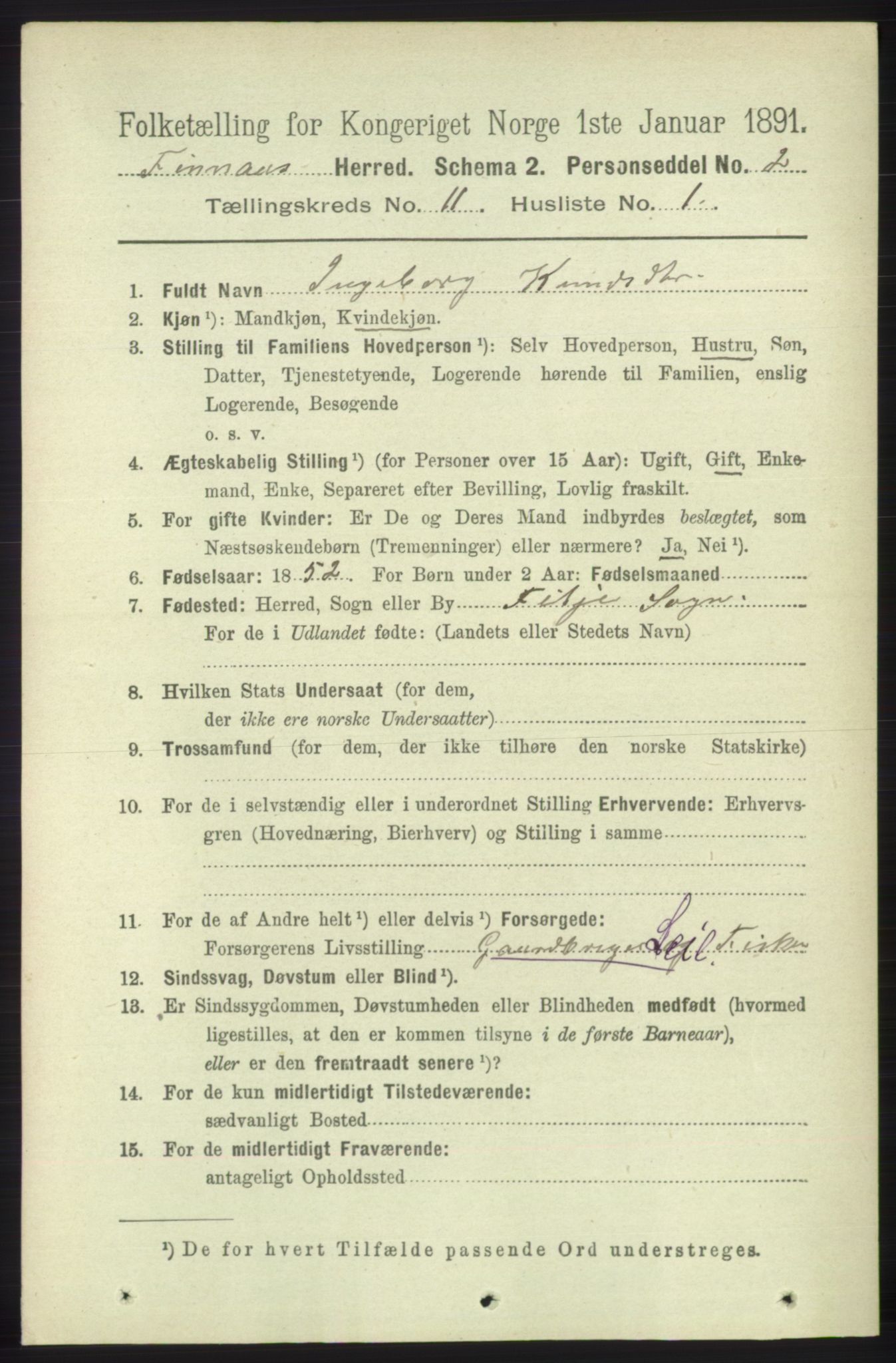 RA, 1891 census for 1218 Finnås, 1891, p. 5125