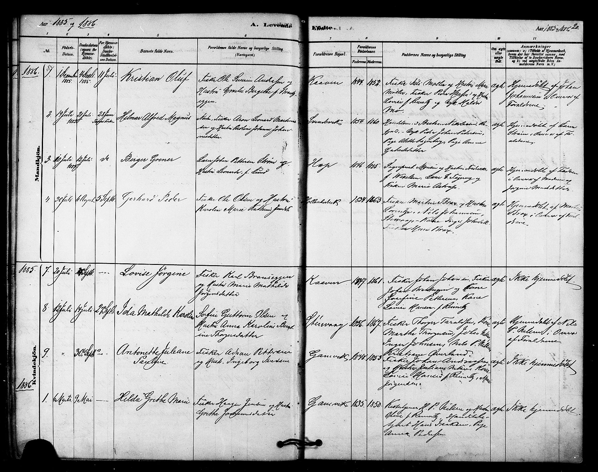 Tana sokneprestkontor, SATØ/S-1334/H/Ha/L0003kirke: Parish register (official) no. 3, 1878-1892, p. 20