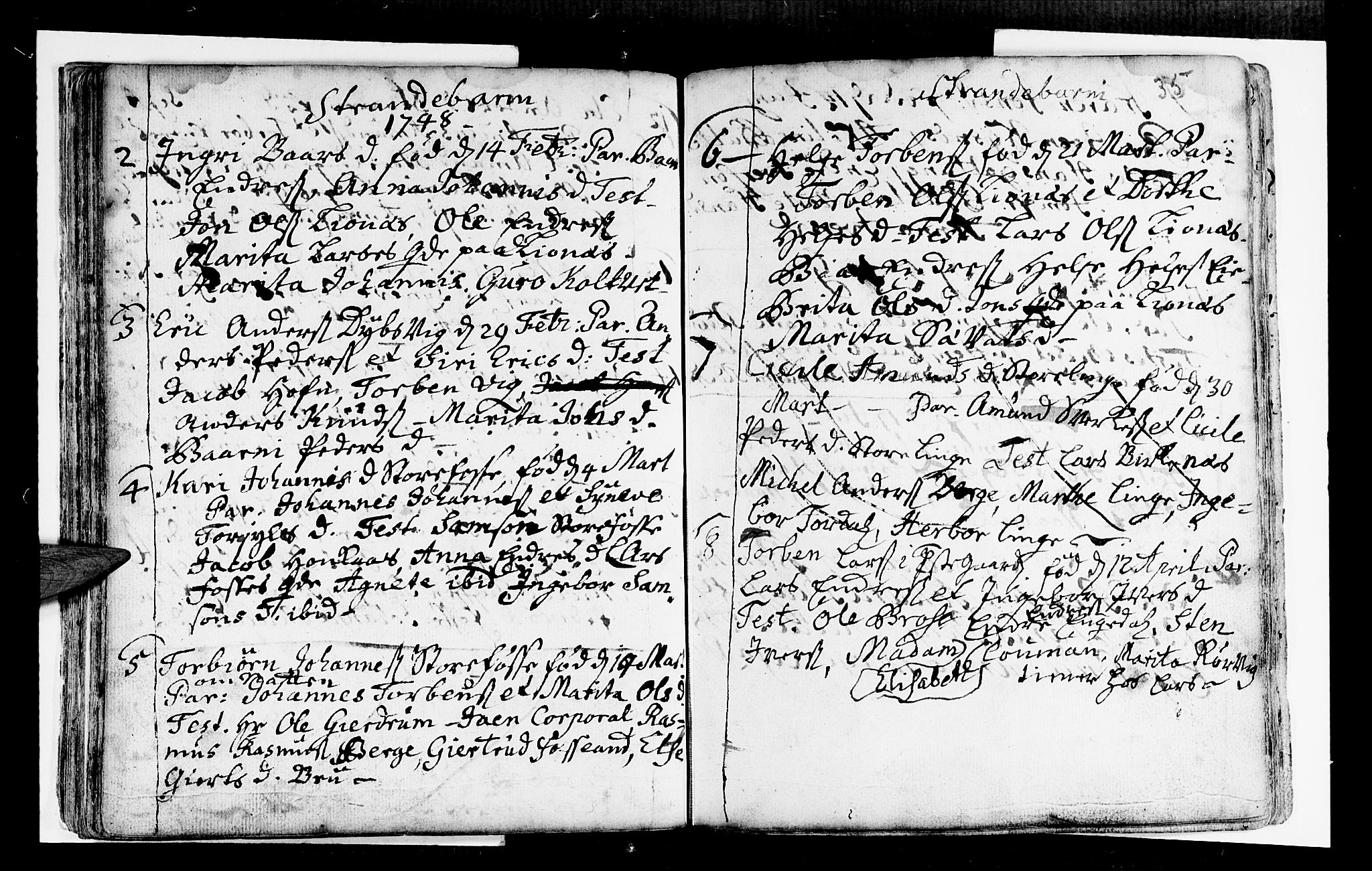 Strandebarm sokneprestembete, SAB/A-78401/H/Haa: Parish register (official) no. A 2 /1, 1727-1750, p. 35
