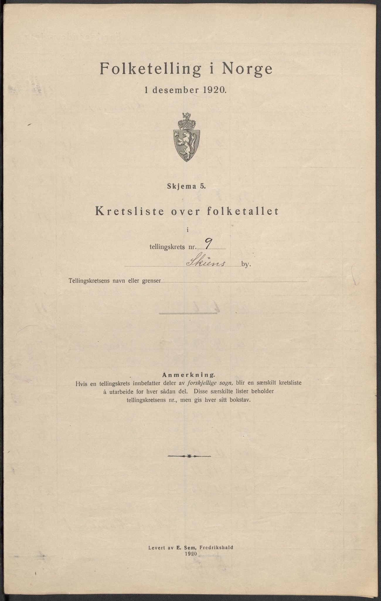 SAKO, 1920 census for Skien, 1920, p. 46