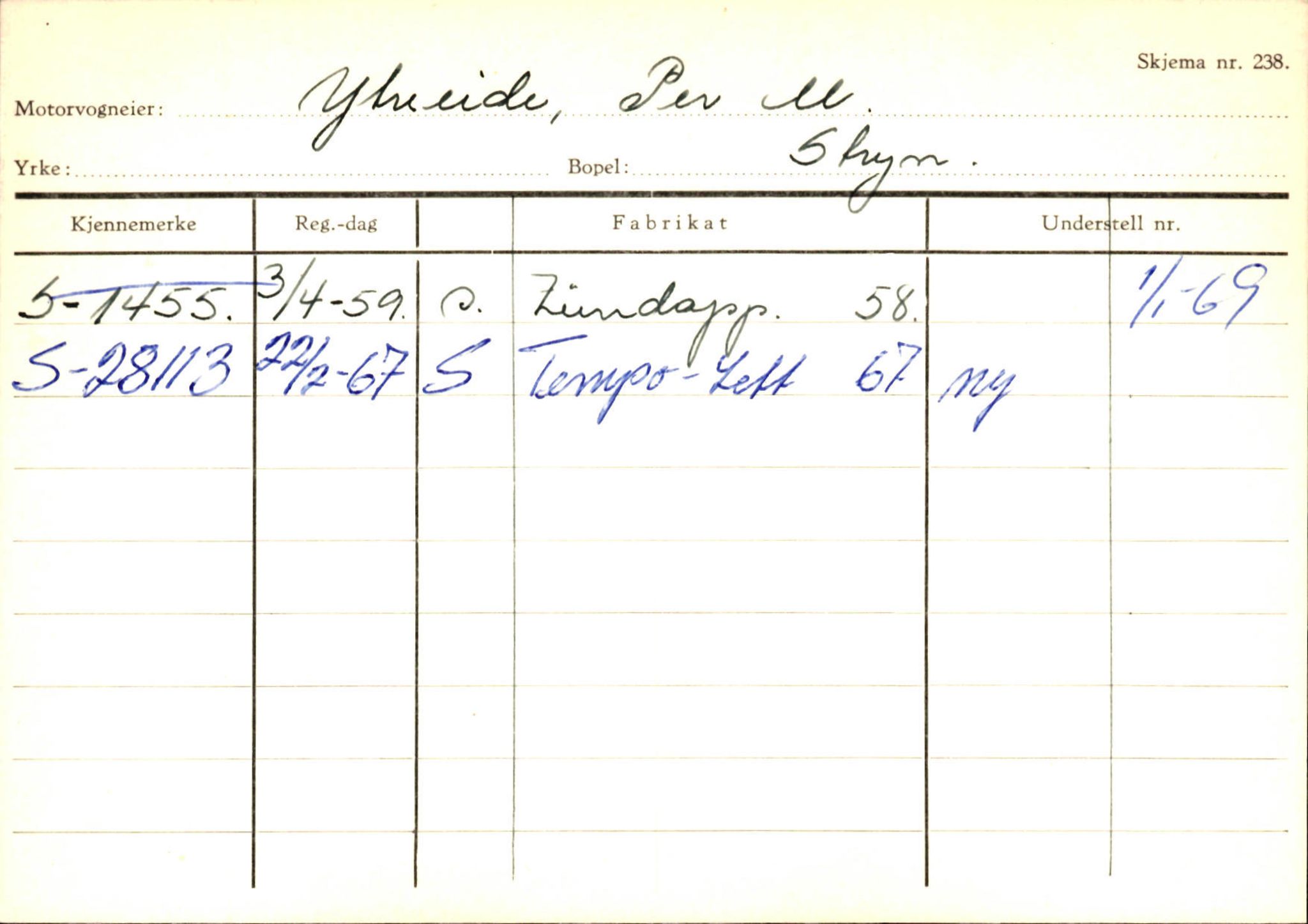 Statens vegvesen, Sogn og Fjordane vegkontor, AV/SAB-A-5301/4/F/L0131: Eigarregister Høyanger P-Å. Stryn S-Å, 1945-1975, p. 2451