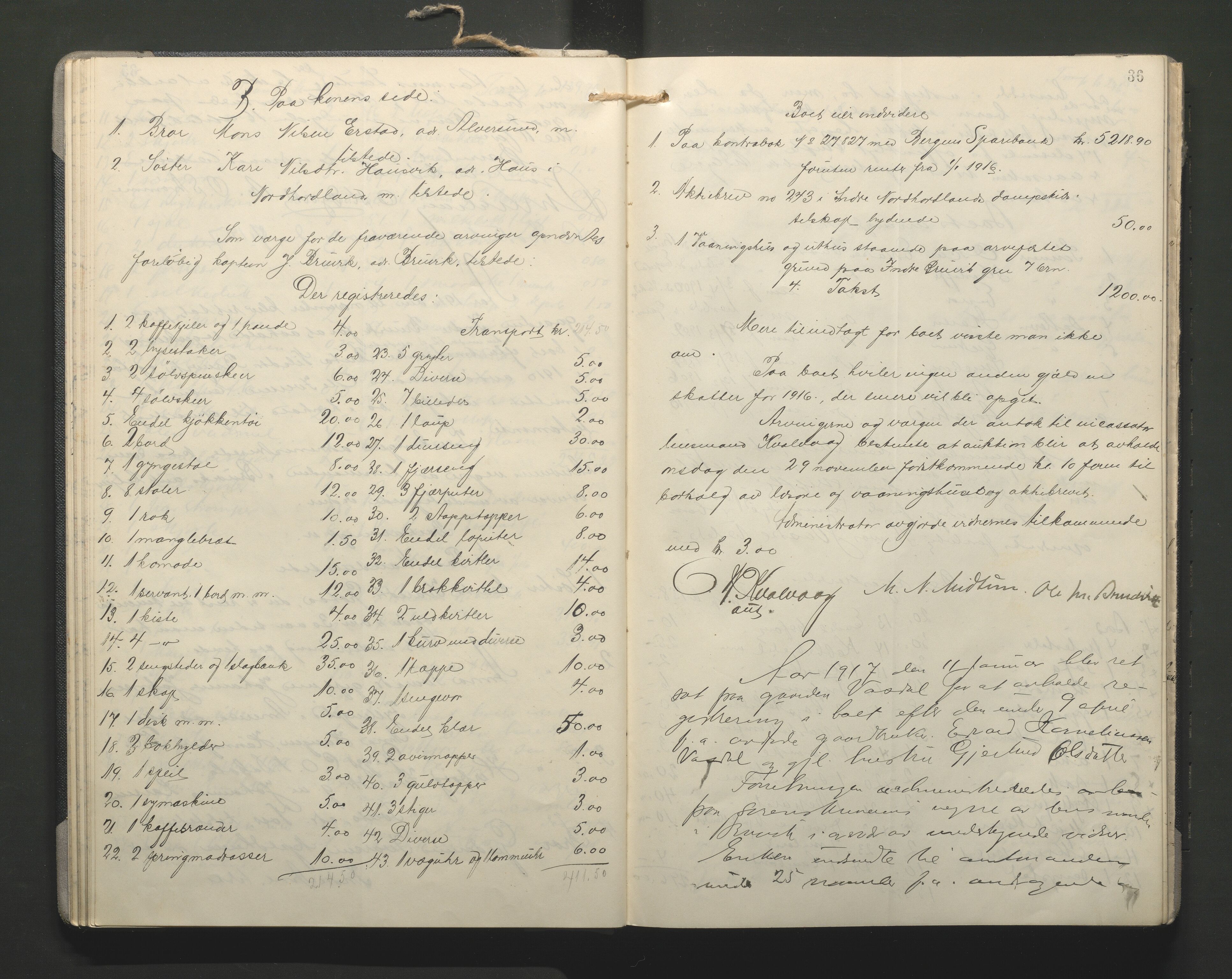 Lensmannen i Bruvik, AV/SAB-A-31301/0006/L0004: Registreringsprotokoll, 1911-1930, p. 35b-36a